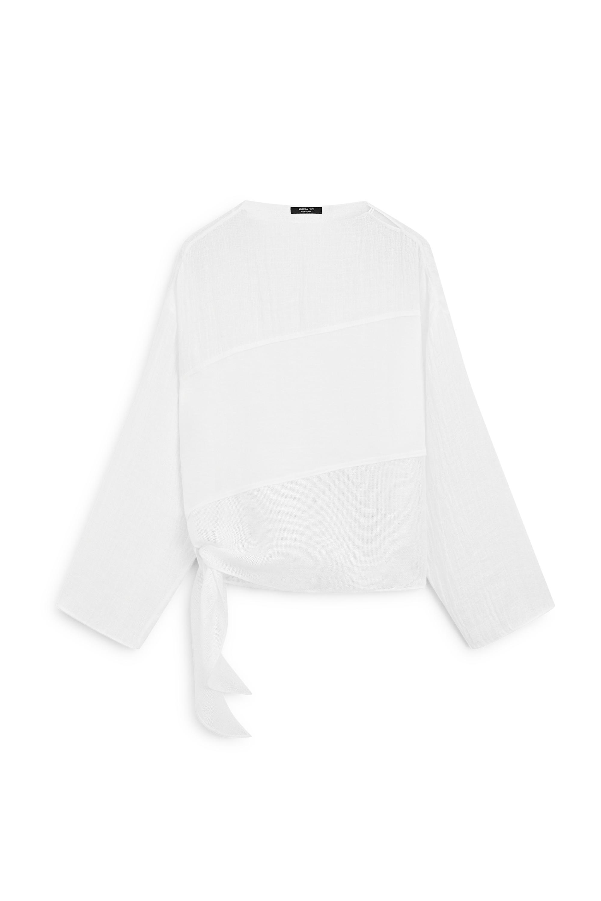 Linen blend mixed fabric shirt