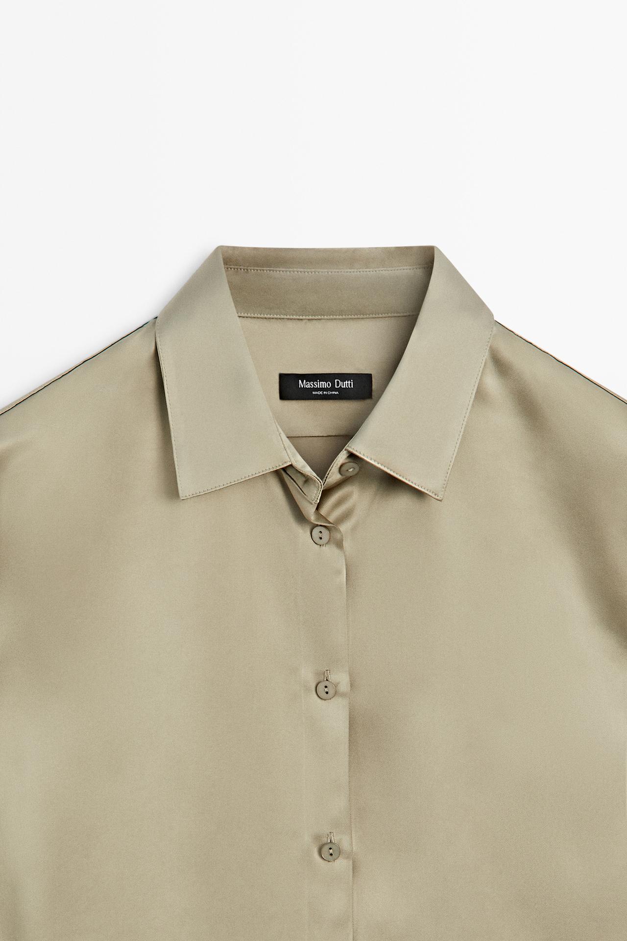 Flowing satin shirt — BEIGE