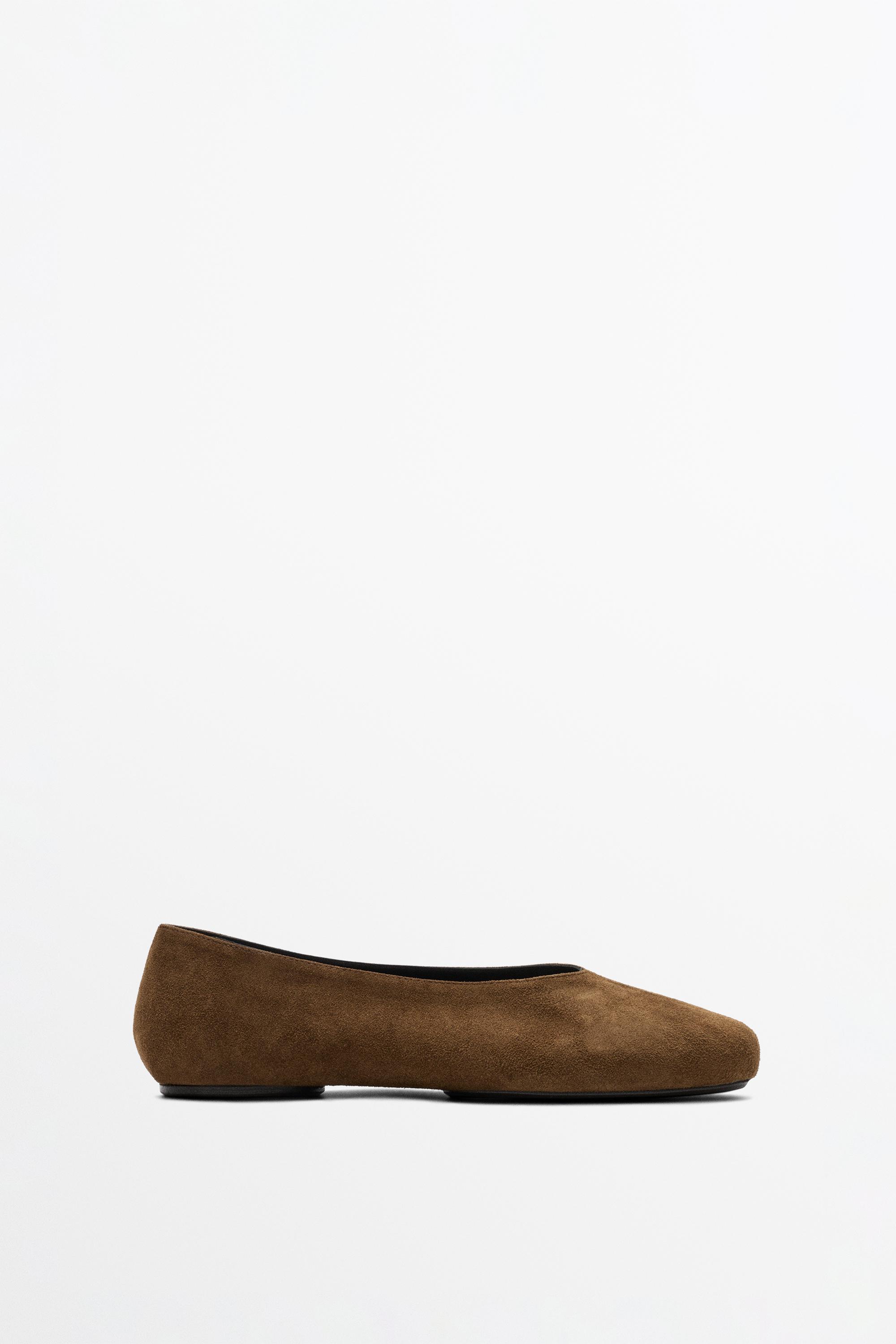 Ballerina In Pelle Scamosciata - Camel - 38 - Massimo Dutti - Female-image
