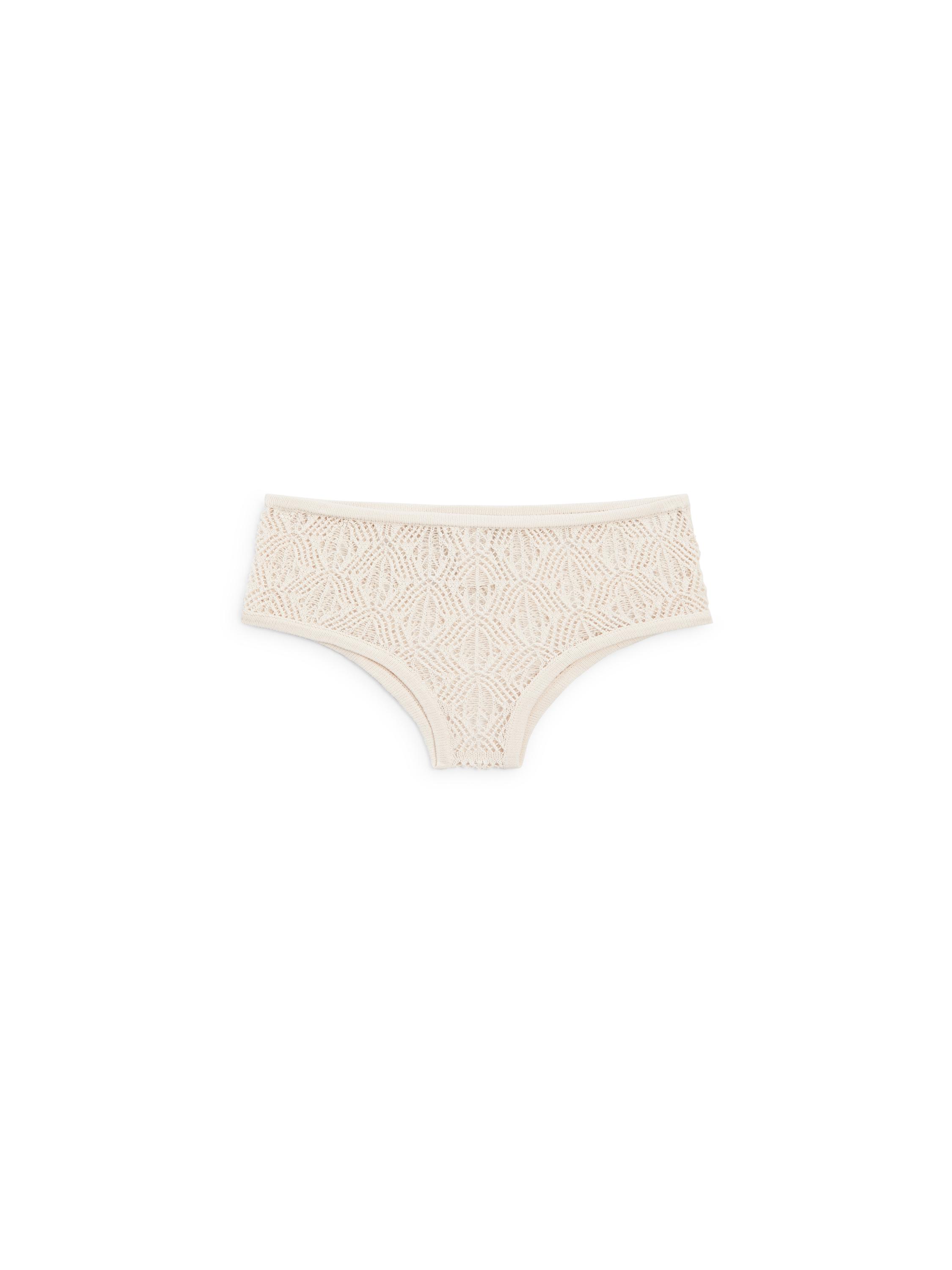 Cotton blend culottes with openwork detail — CREAM