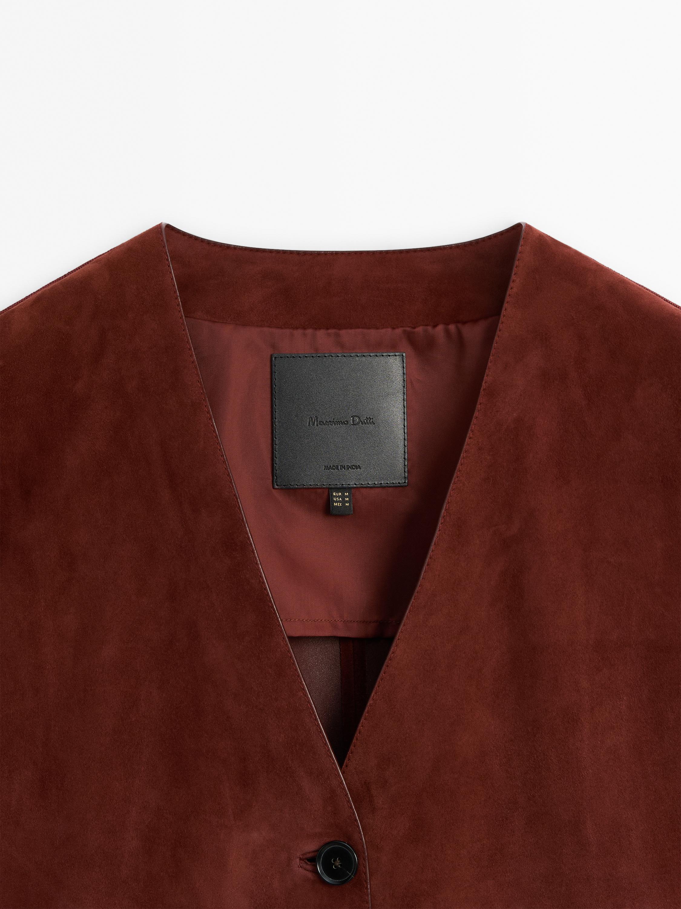Short suede leather jacket