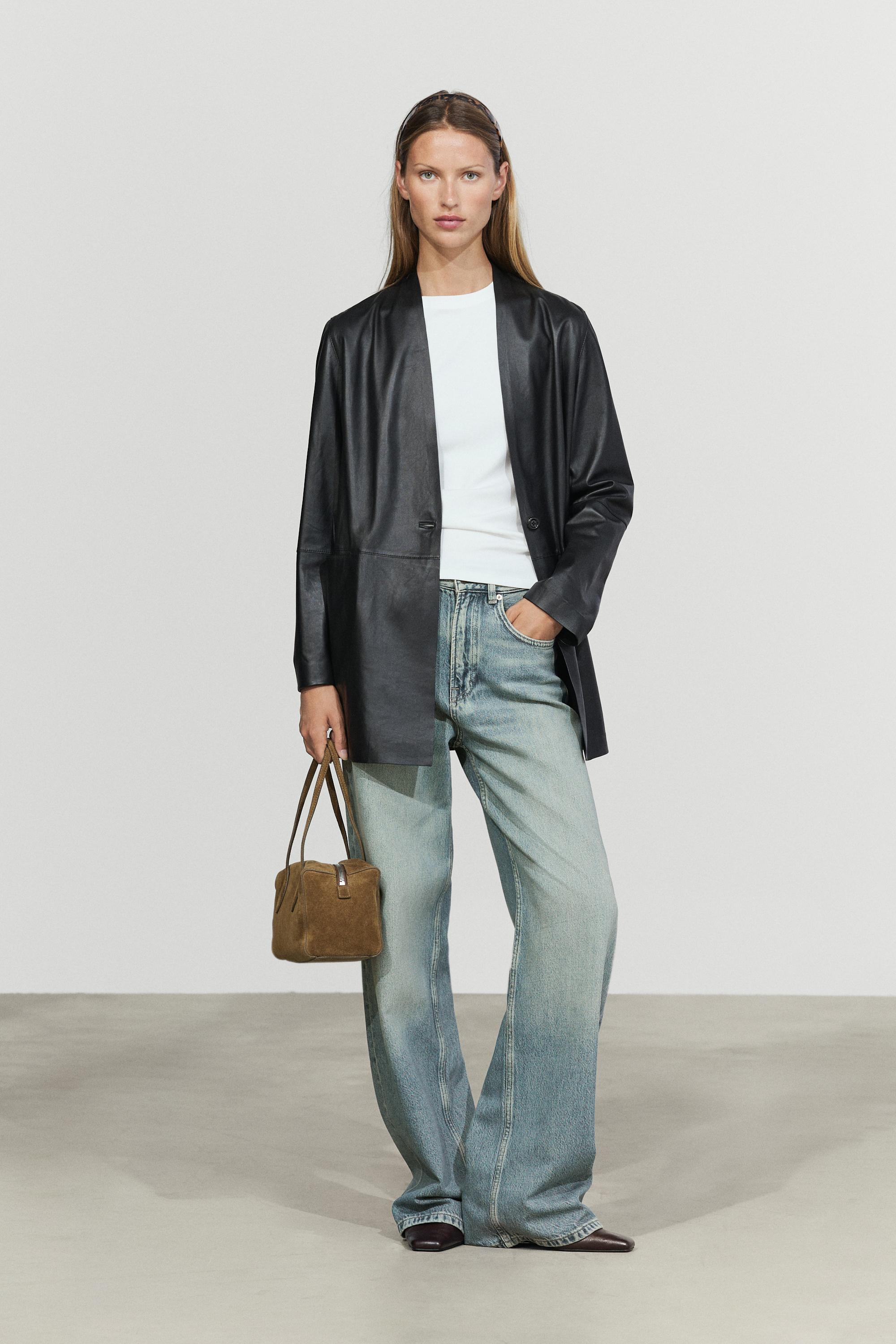 High-waist wide-leg jeans — BLUE