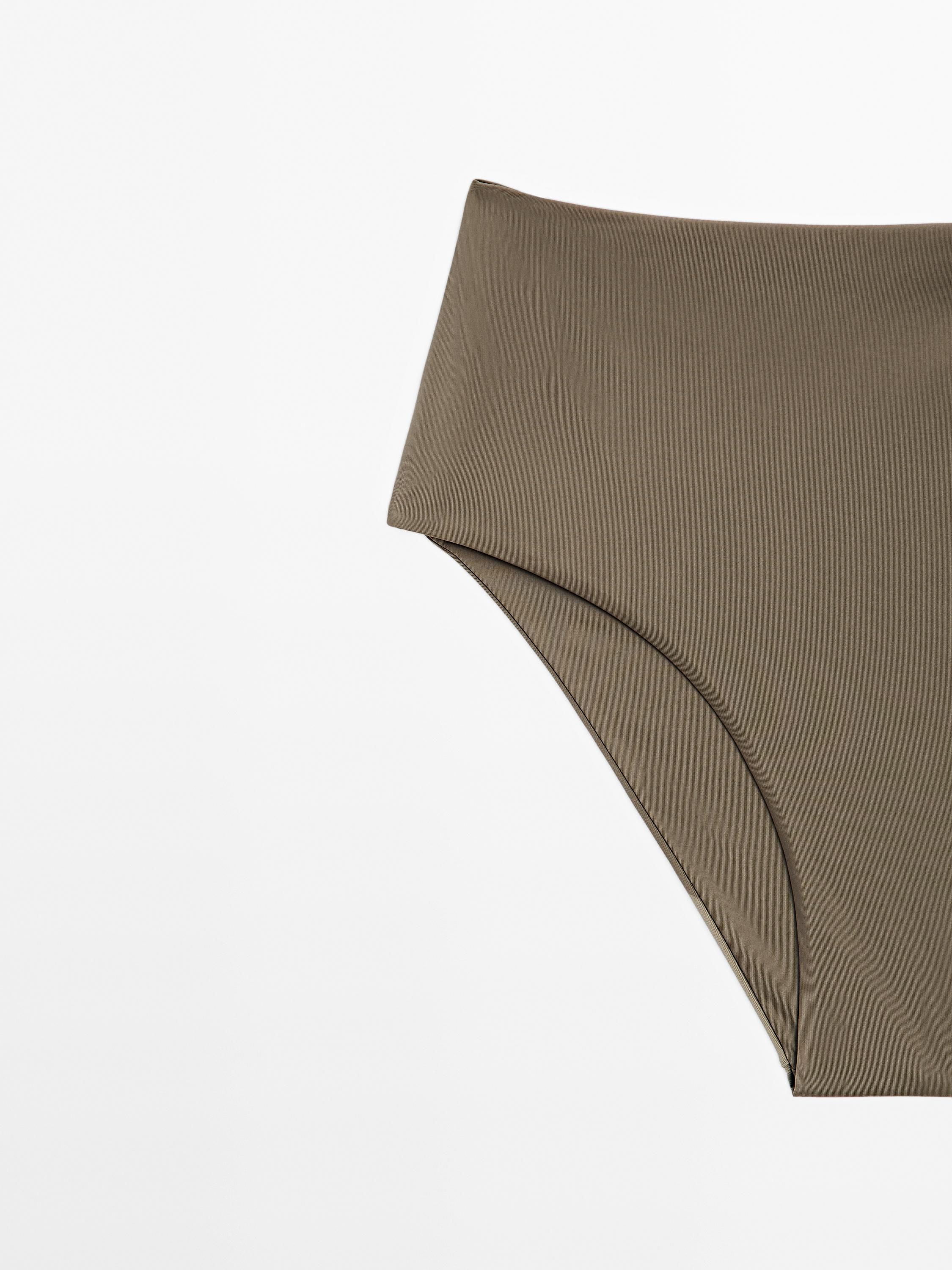 Plain high-waist bikini bottoms