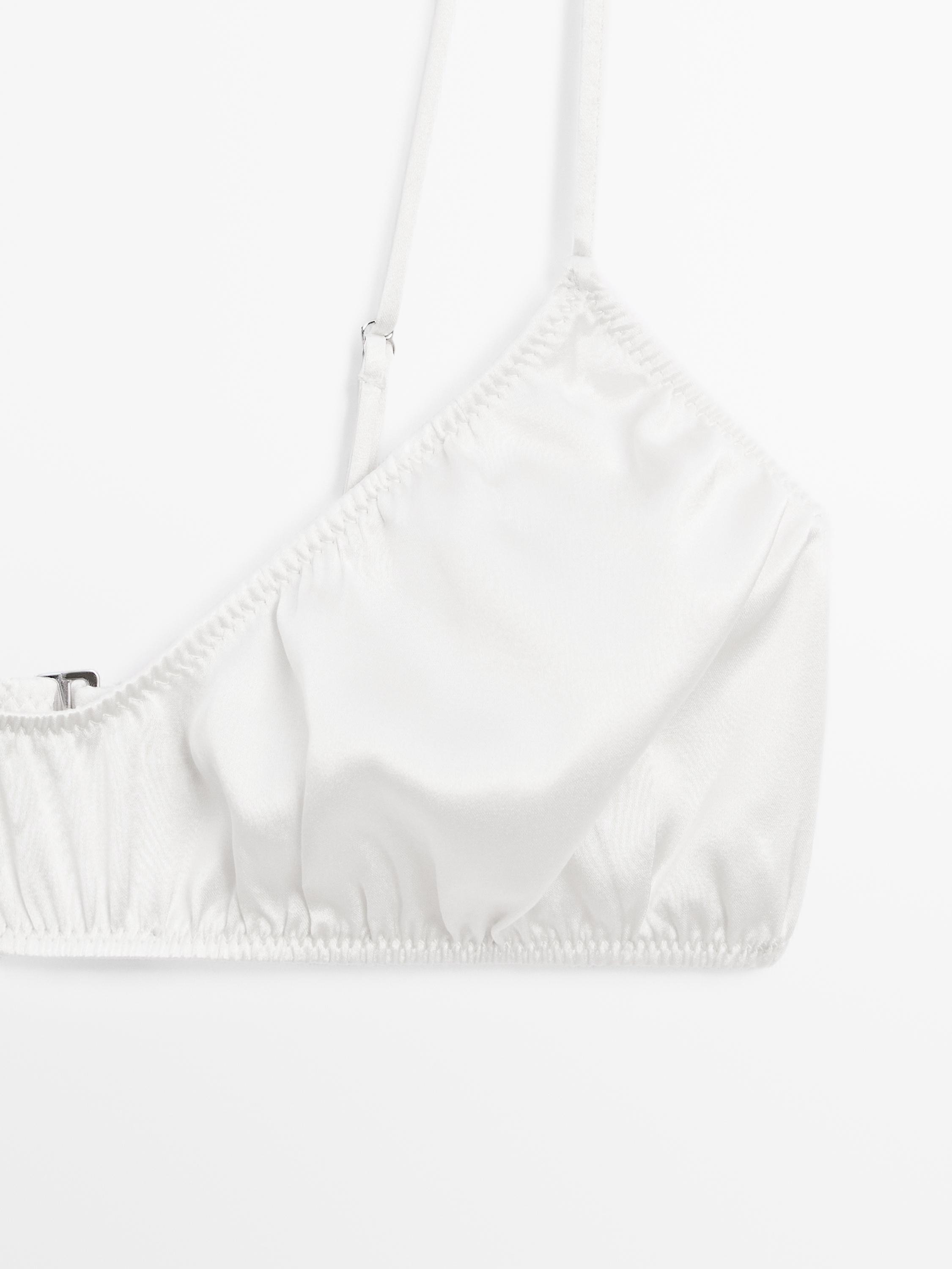 Silk blend gathered bra - Studio