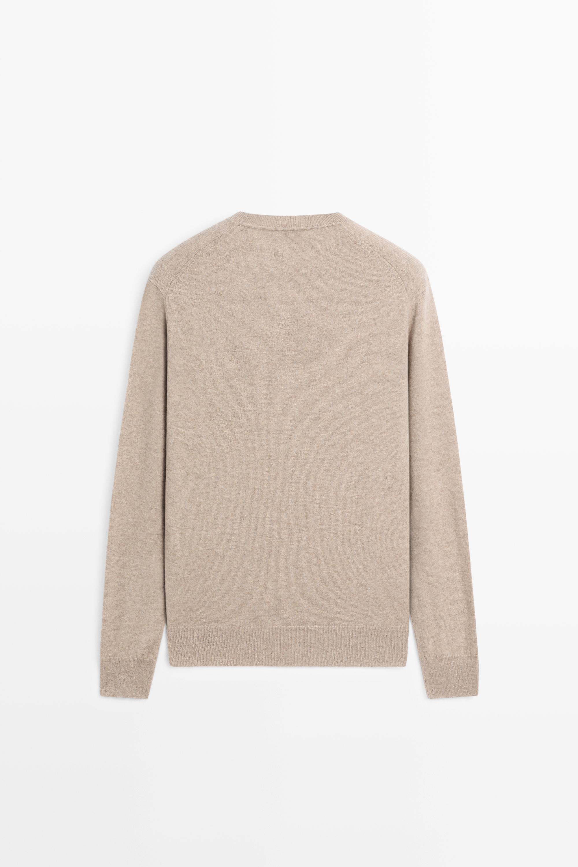 100% cashmere ribbed knit sweater — MINK