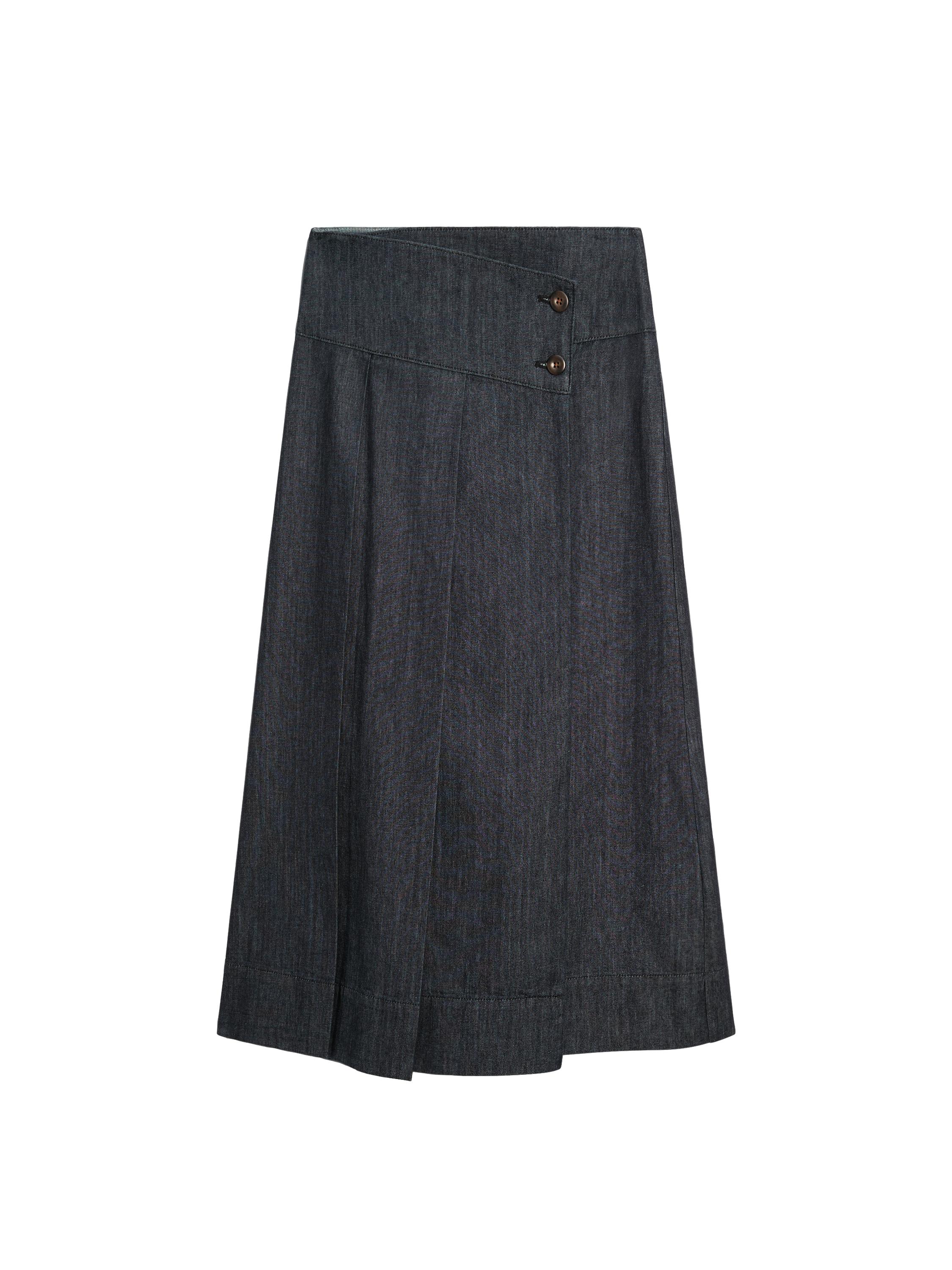 【Massimo Dutti】Denim midi skirt with box pleats Pleated Denim Midi Skirt with Yoke Massimo Dutti | TikTok