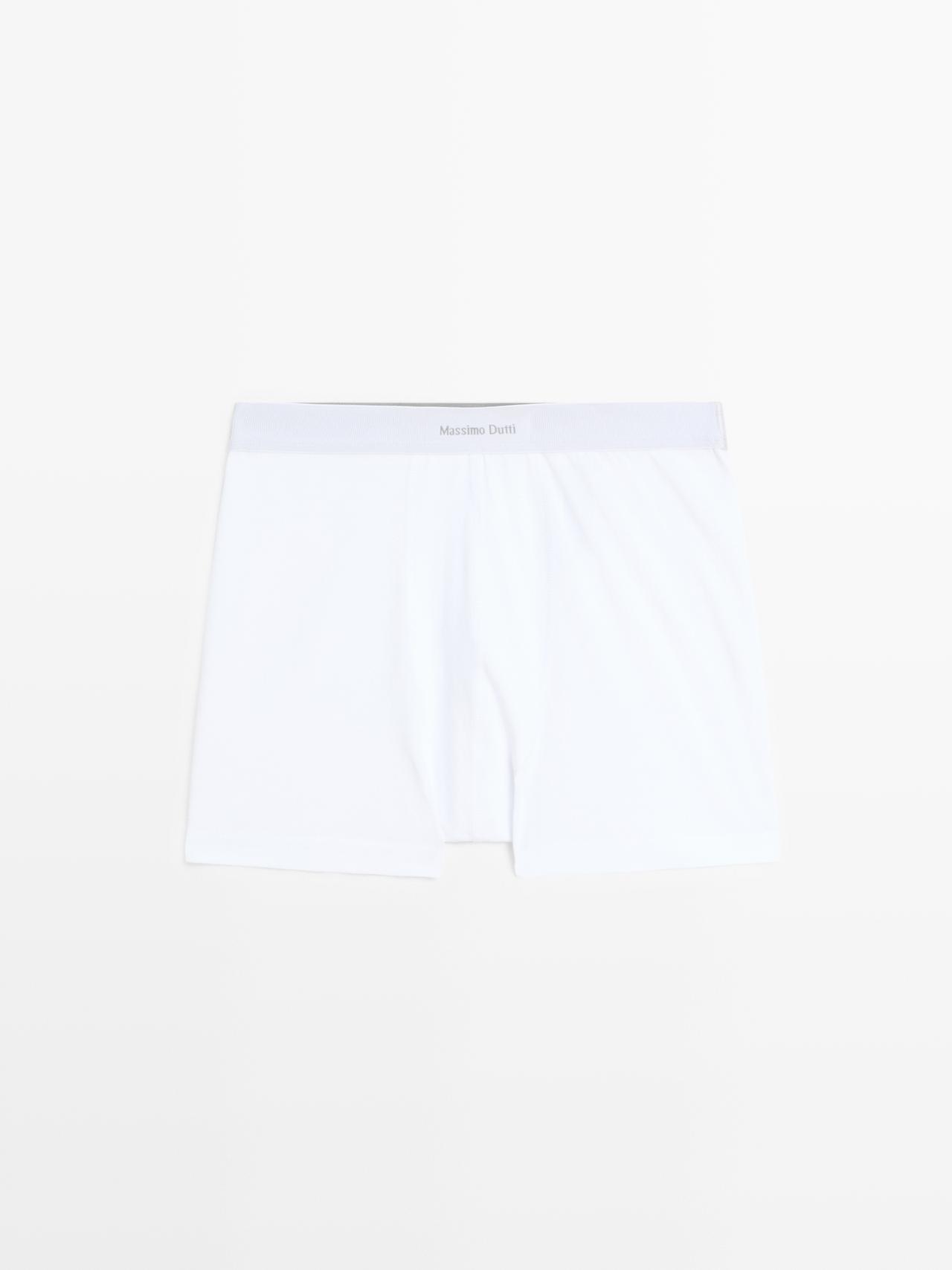 Massimo Dutti - Herre - Boxershorts Med Logo Linning - Hvid - Xl