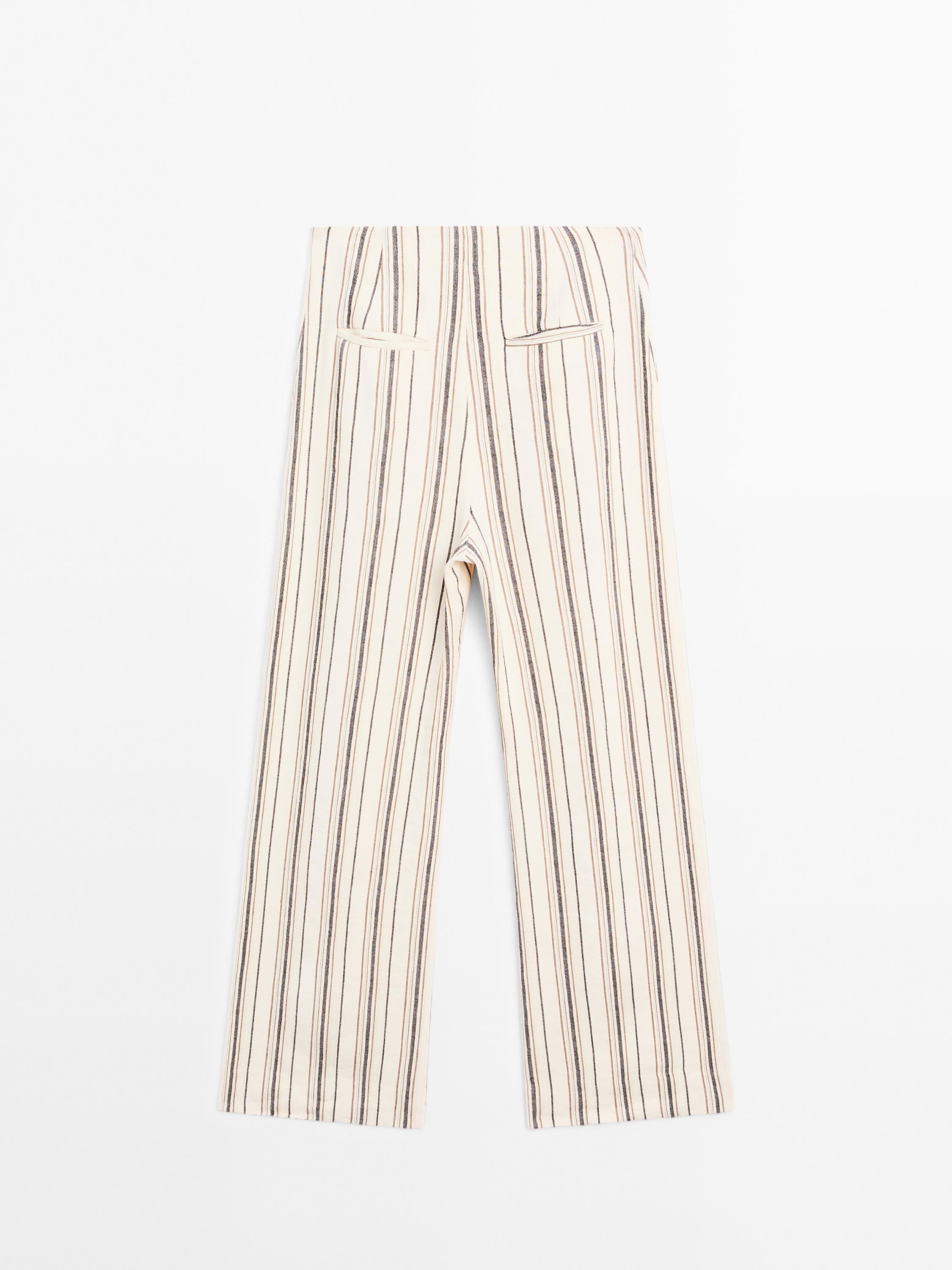 Striped flowing trousers with darts - Studio