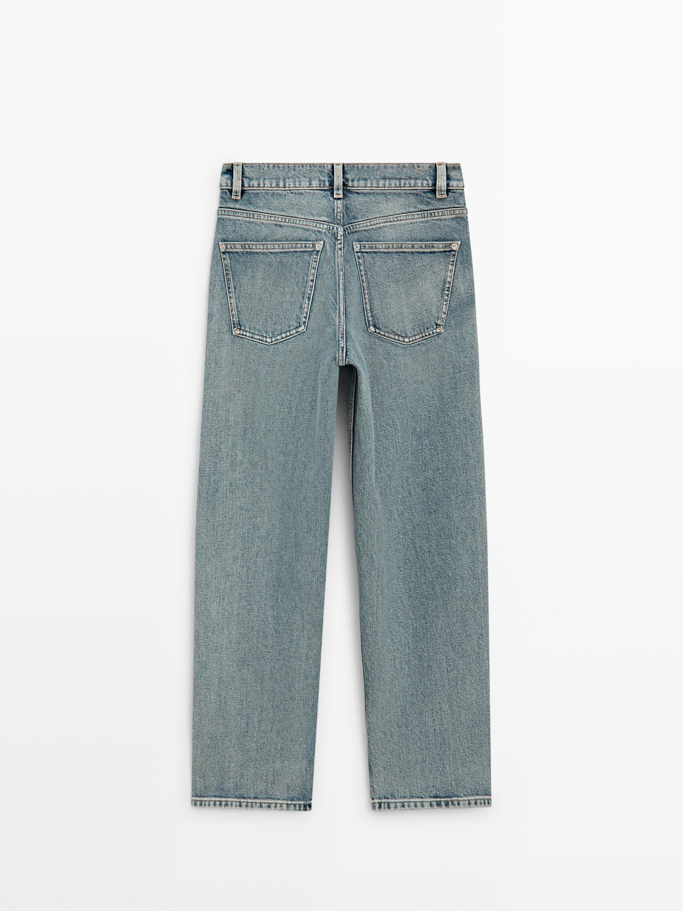 Mid-rise straight-leg jeans — Light Blue