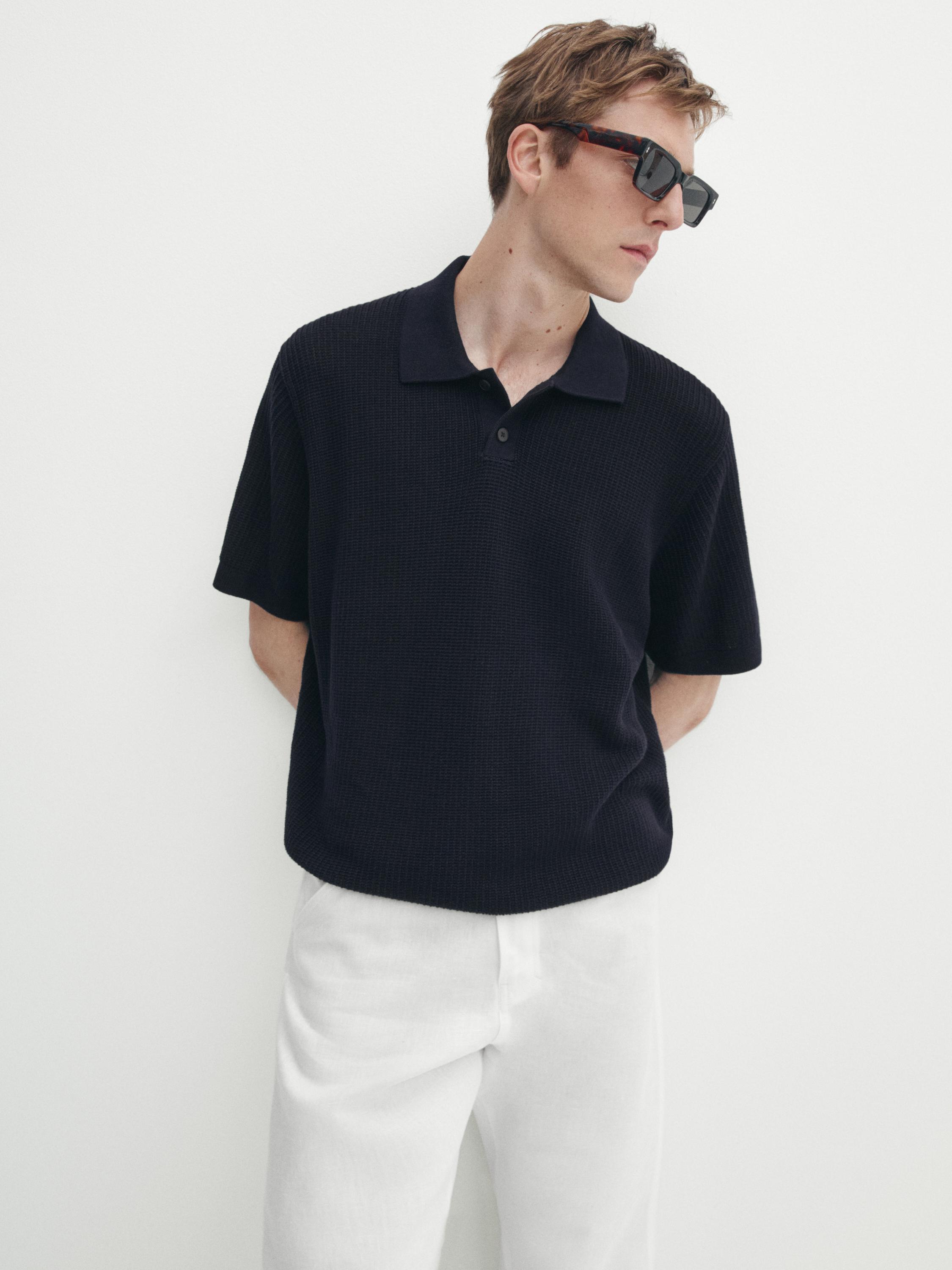 Polo en maille à manches courtes
