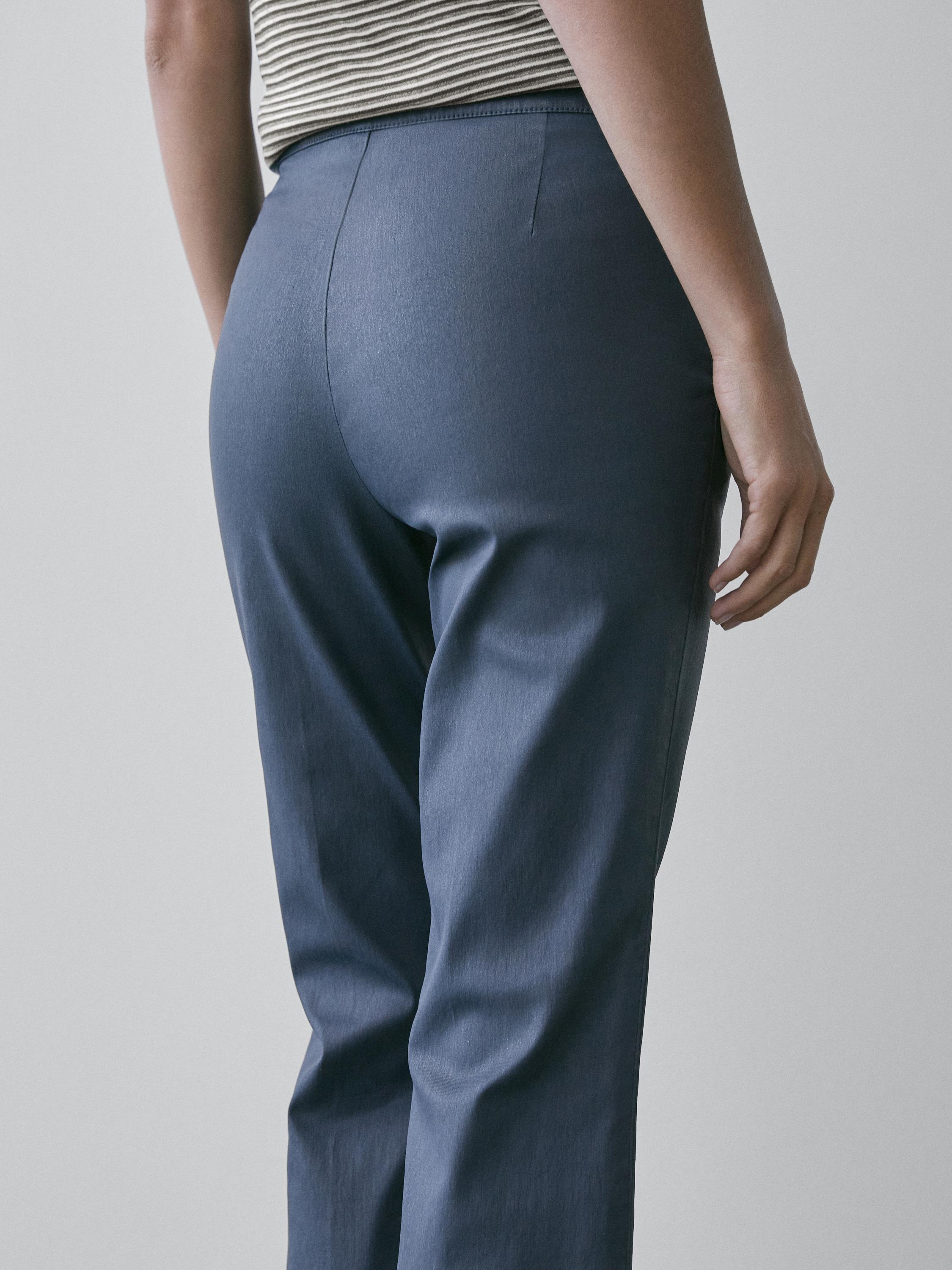 Waxed flared cropped pants — BLUISH