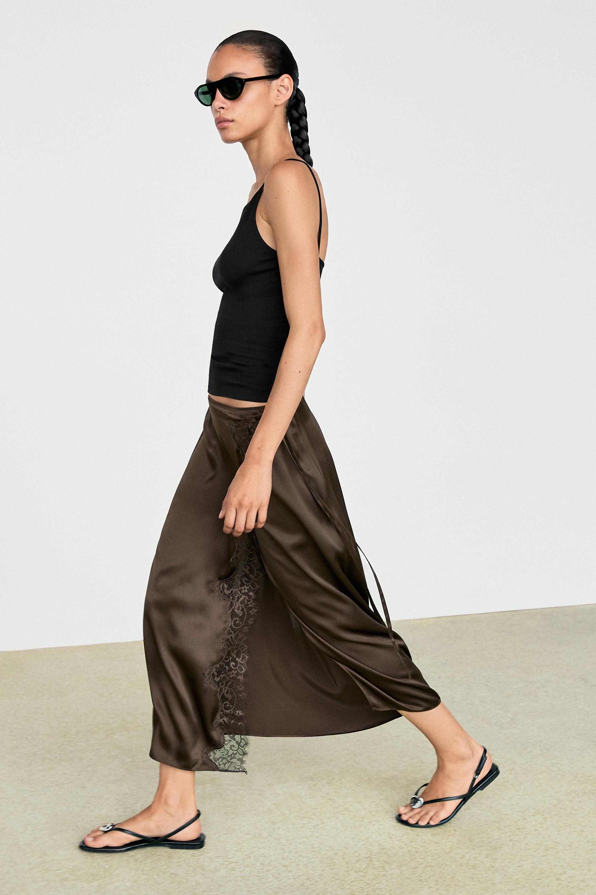 Cotton blend camisole top — BLACK