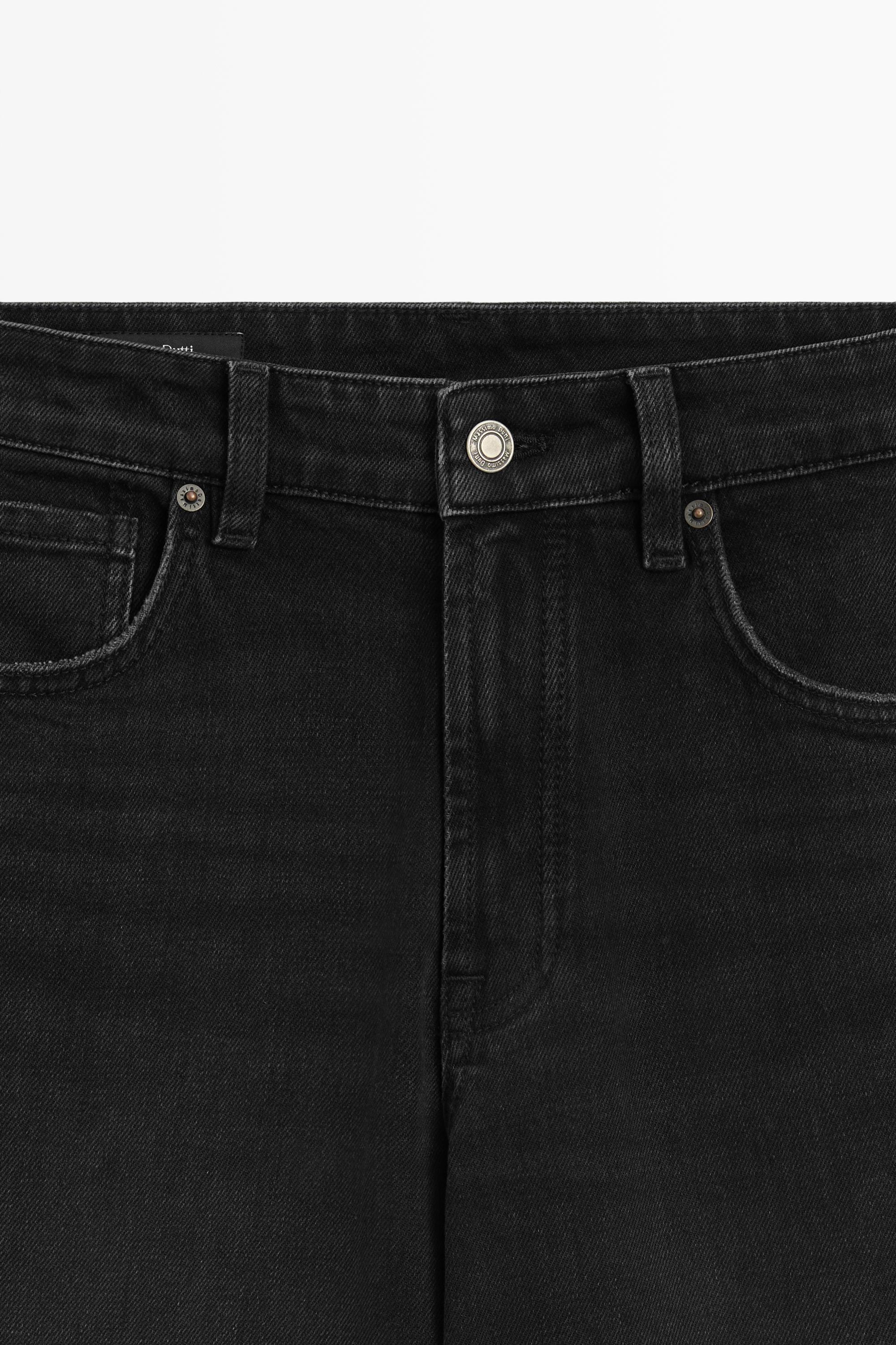 High-waist cropped straight-leg jeans — BLACK