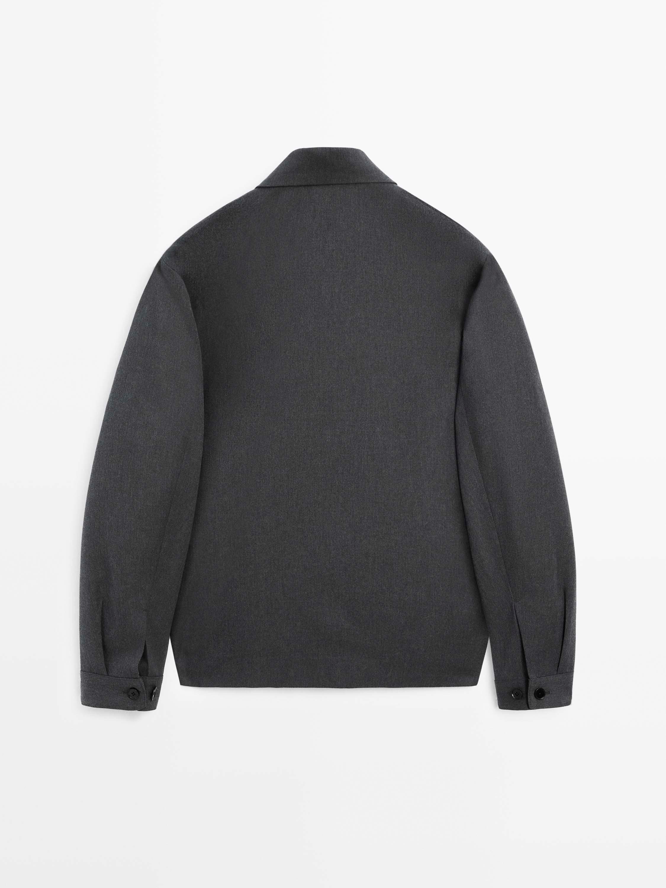 Lightweight wool blend jacket with pocket