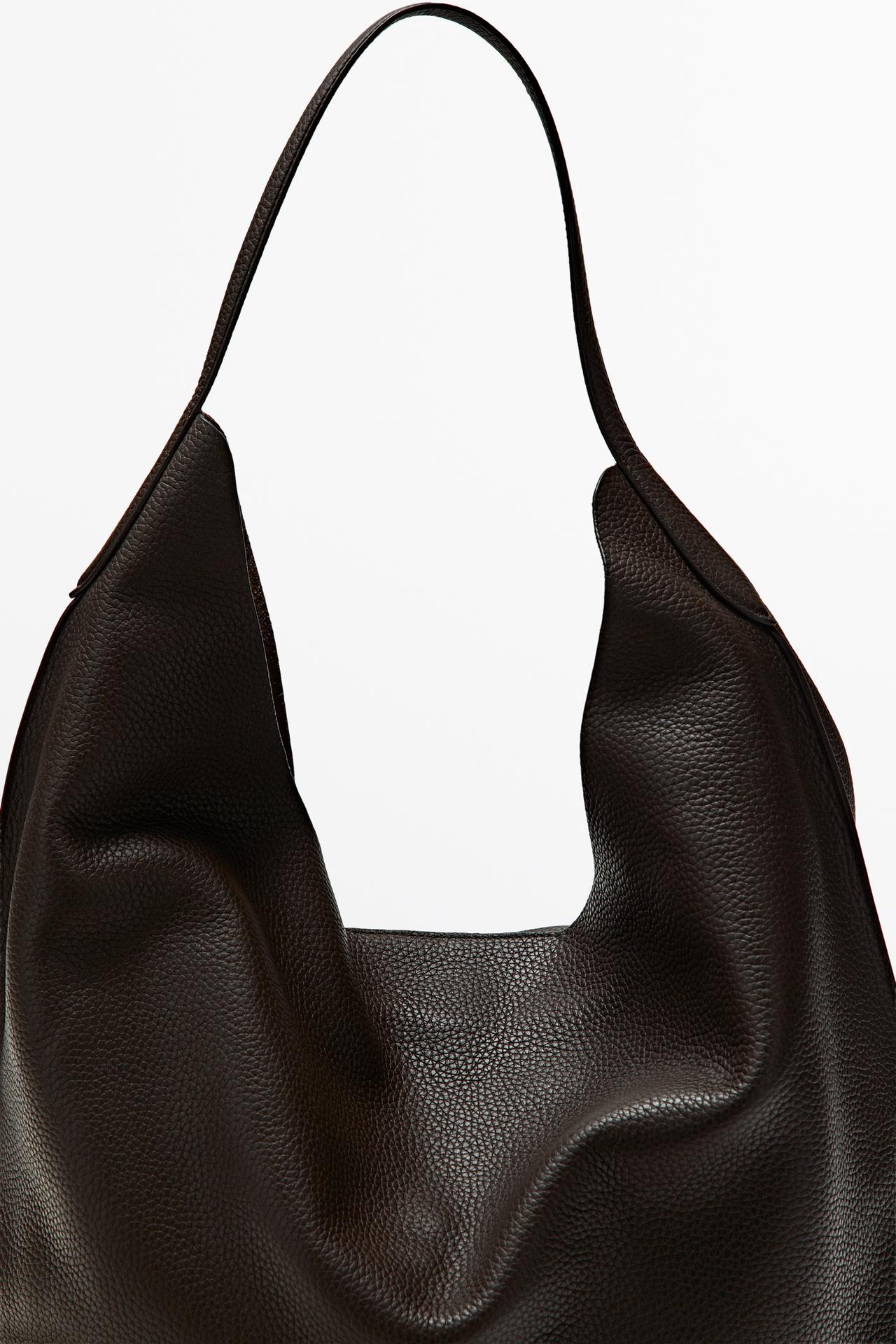 Nappa leather shoulder bag — BROWN