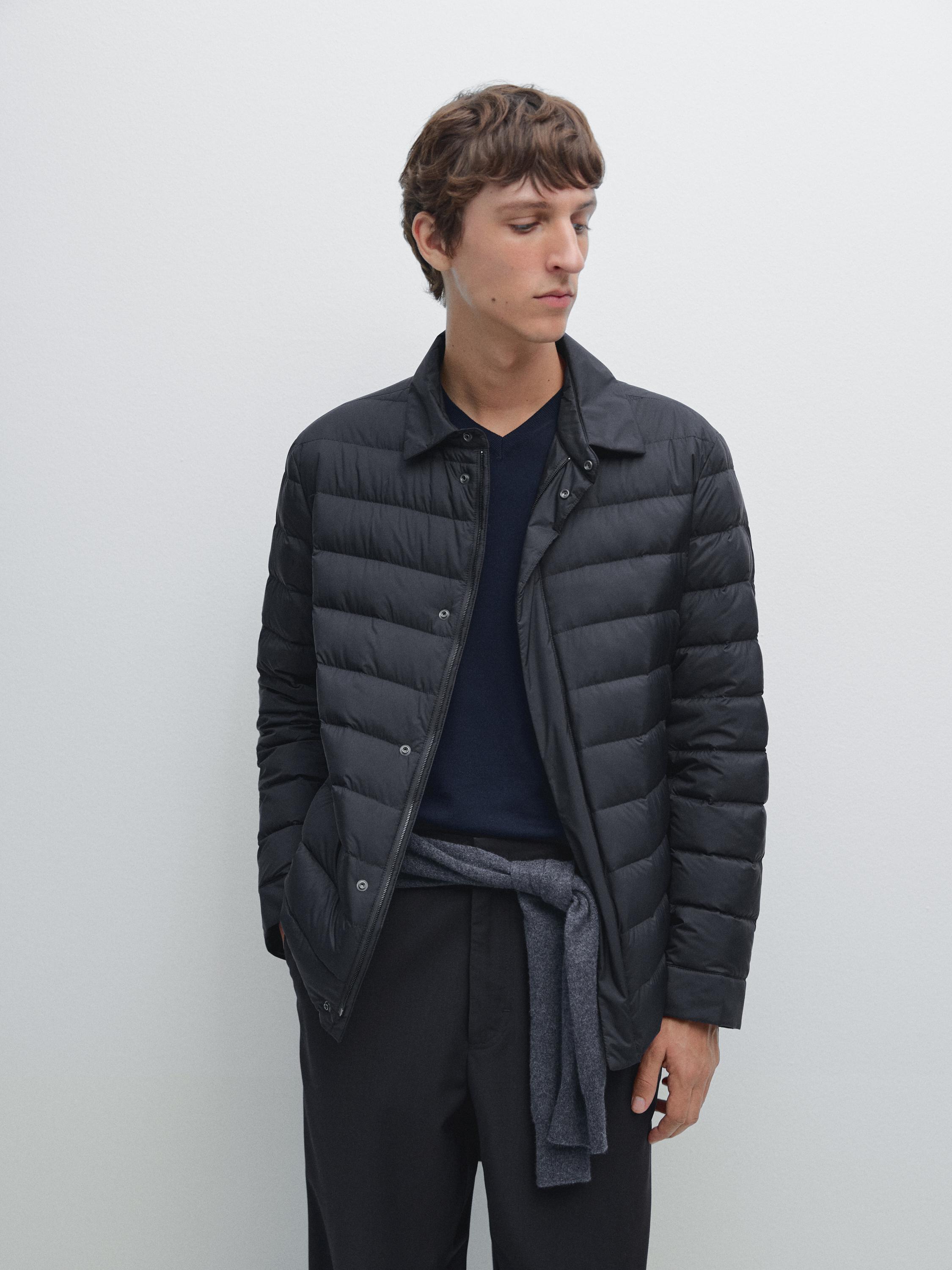 Water-repellent ultra lightweight down blend jacket