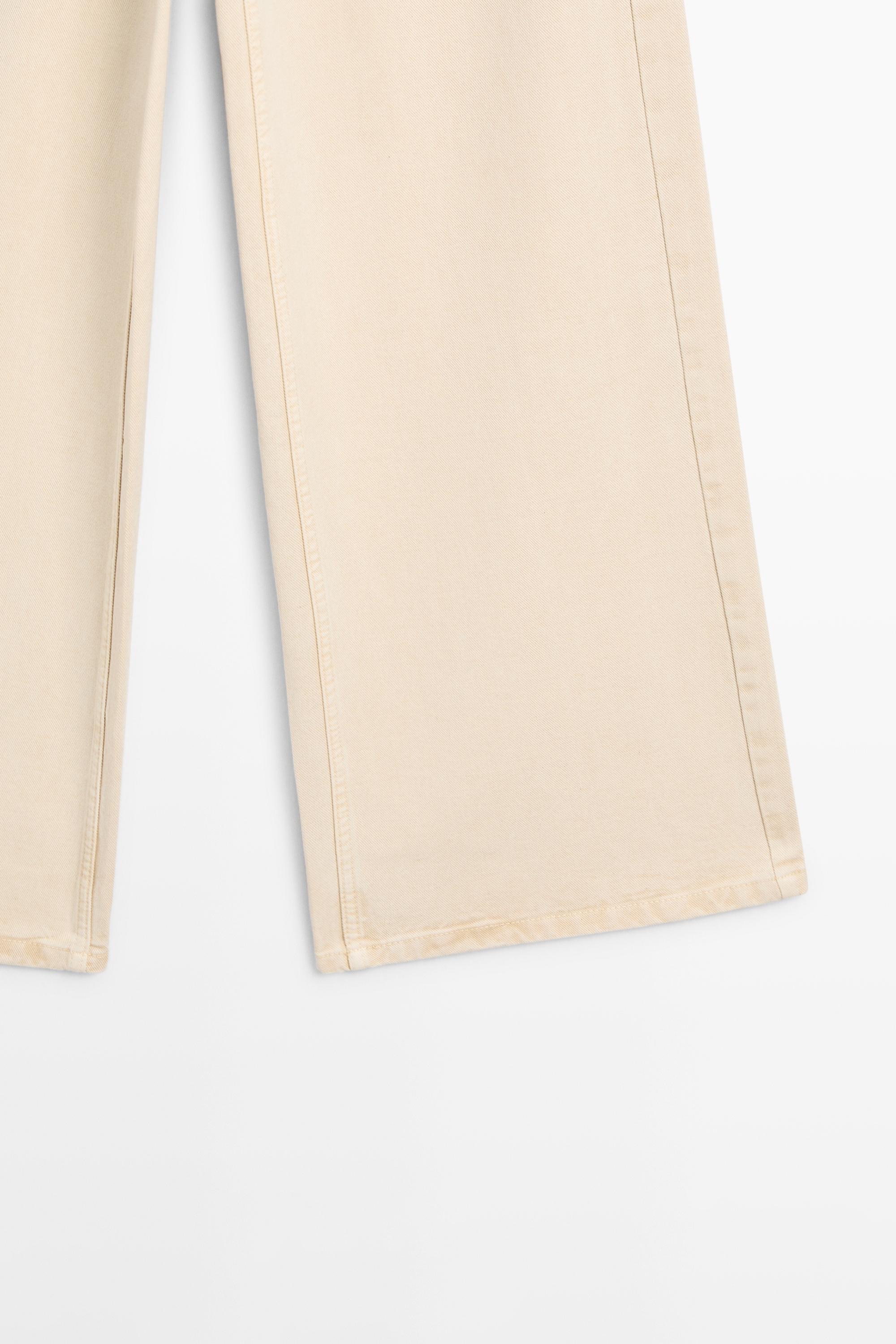 Low-rise wide-leg jeans — Vanilla