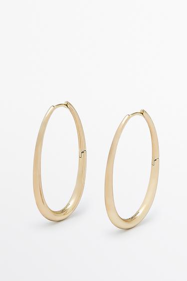 Oval hoop earrings — GOLDEN 2