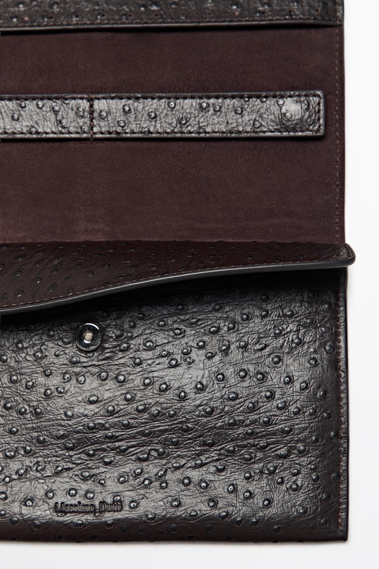 Textured nappa leather jewelry case — BROWN