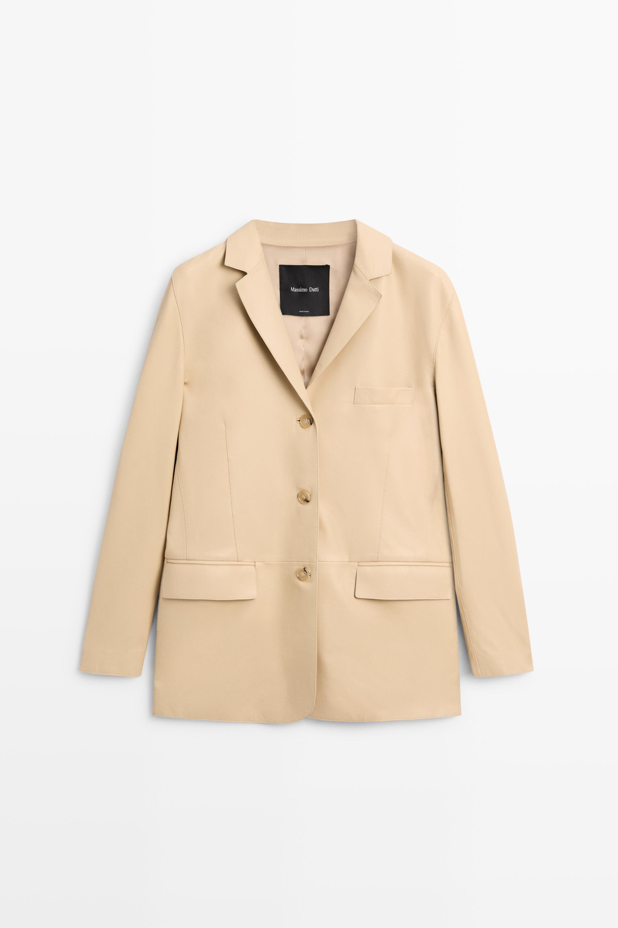 Nappa leather blazer — Vanilla