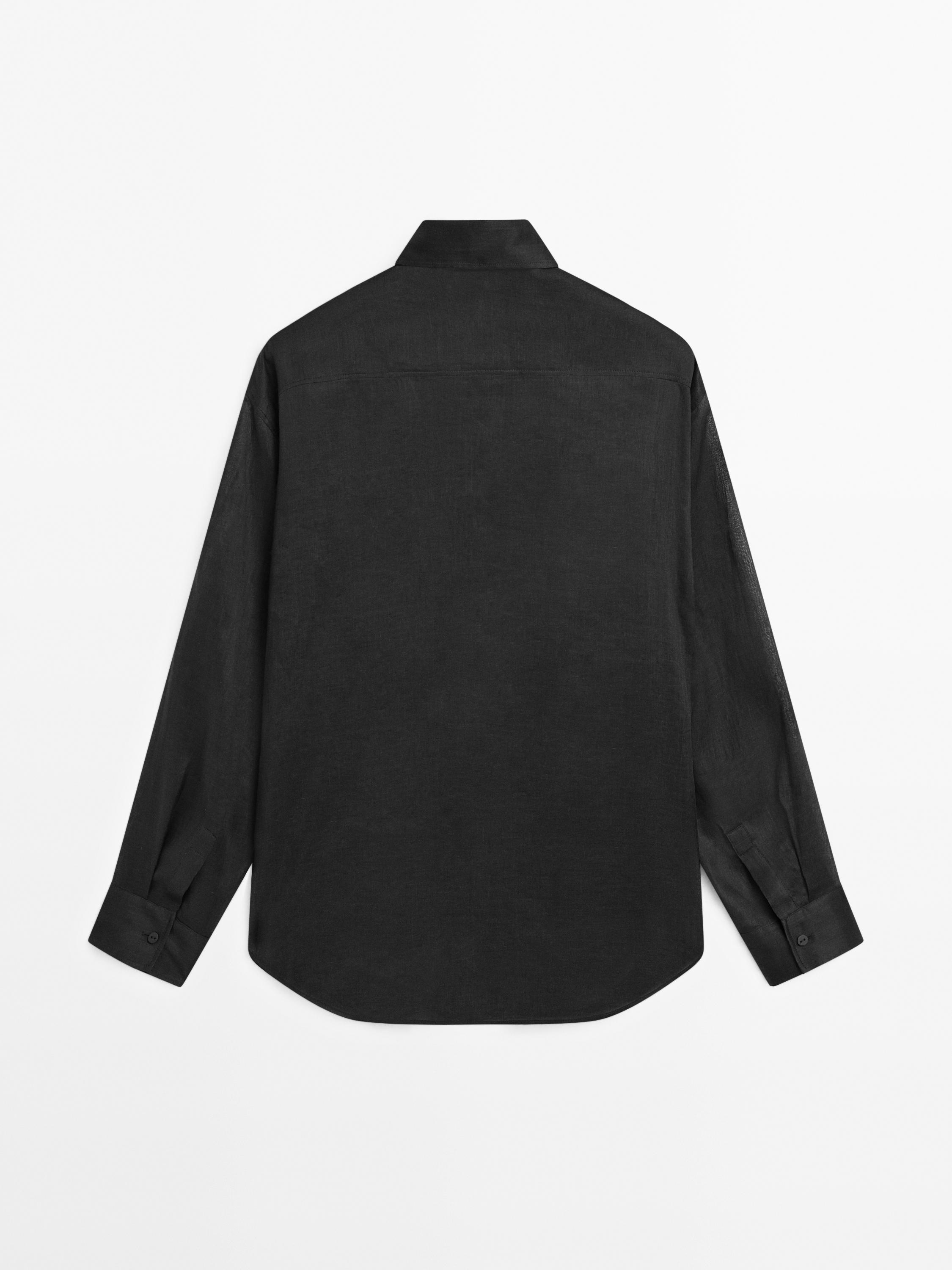 Lightweight semi-sheer 100% ramie shirt