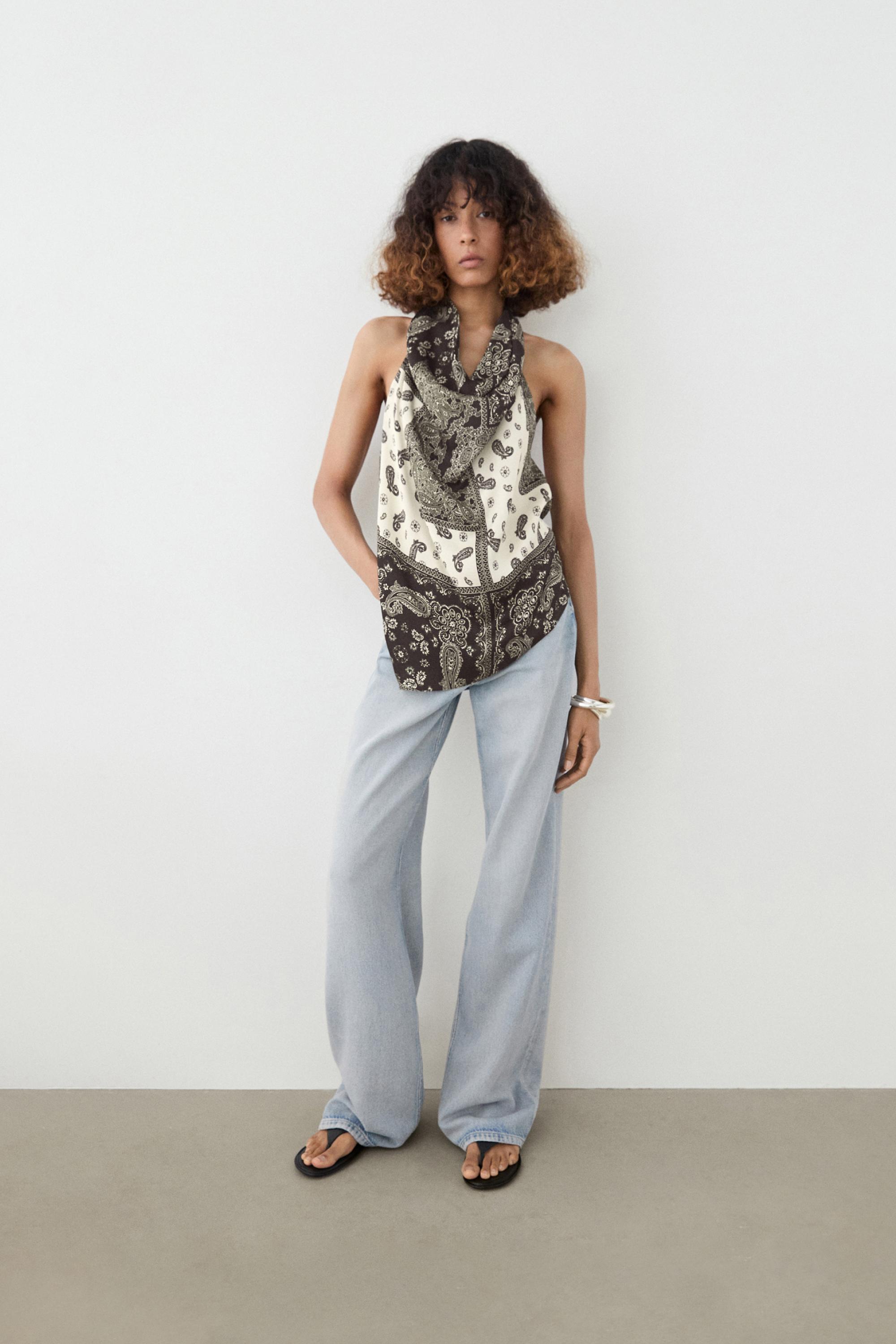 High-waist palazzo jeans — Light Blue