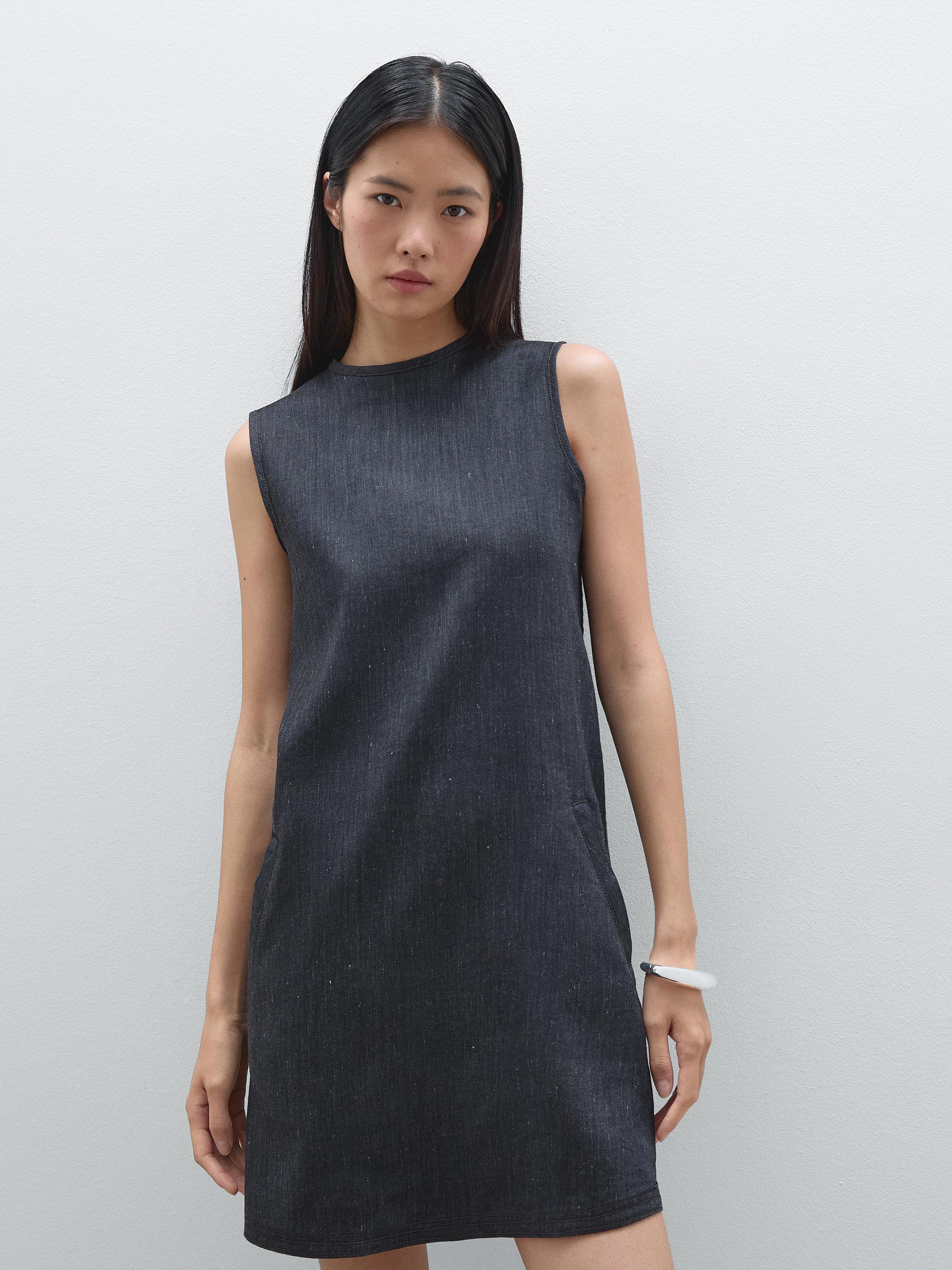 100% cotton denim mini dress