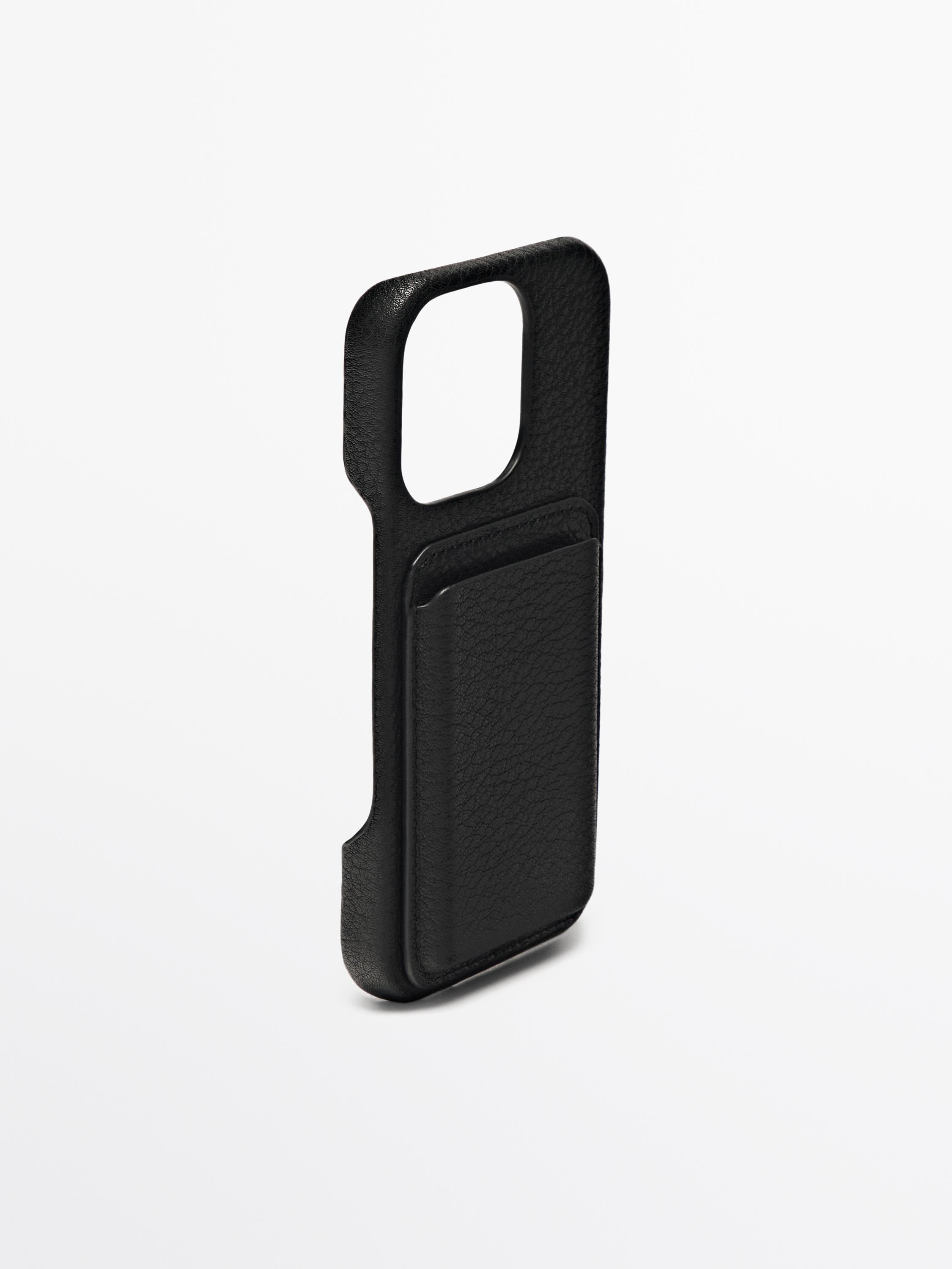 Nappa leather iPhone 16 Pro case — BLACK