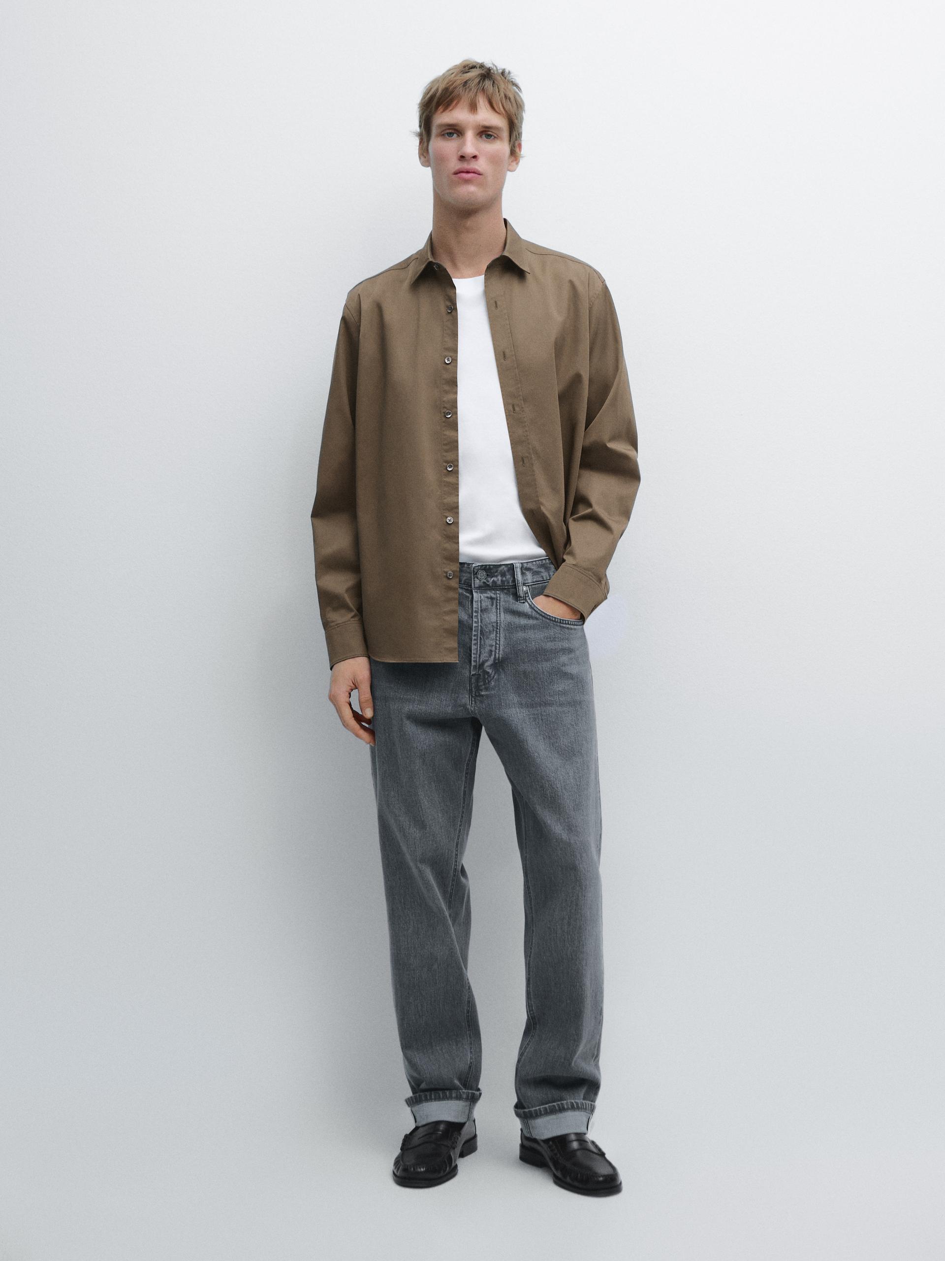 Jeans Selvedge Fit - Grigio - 36 (It 52) - Massimo Dutti - Maschile