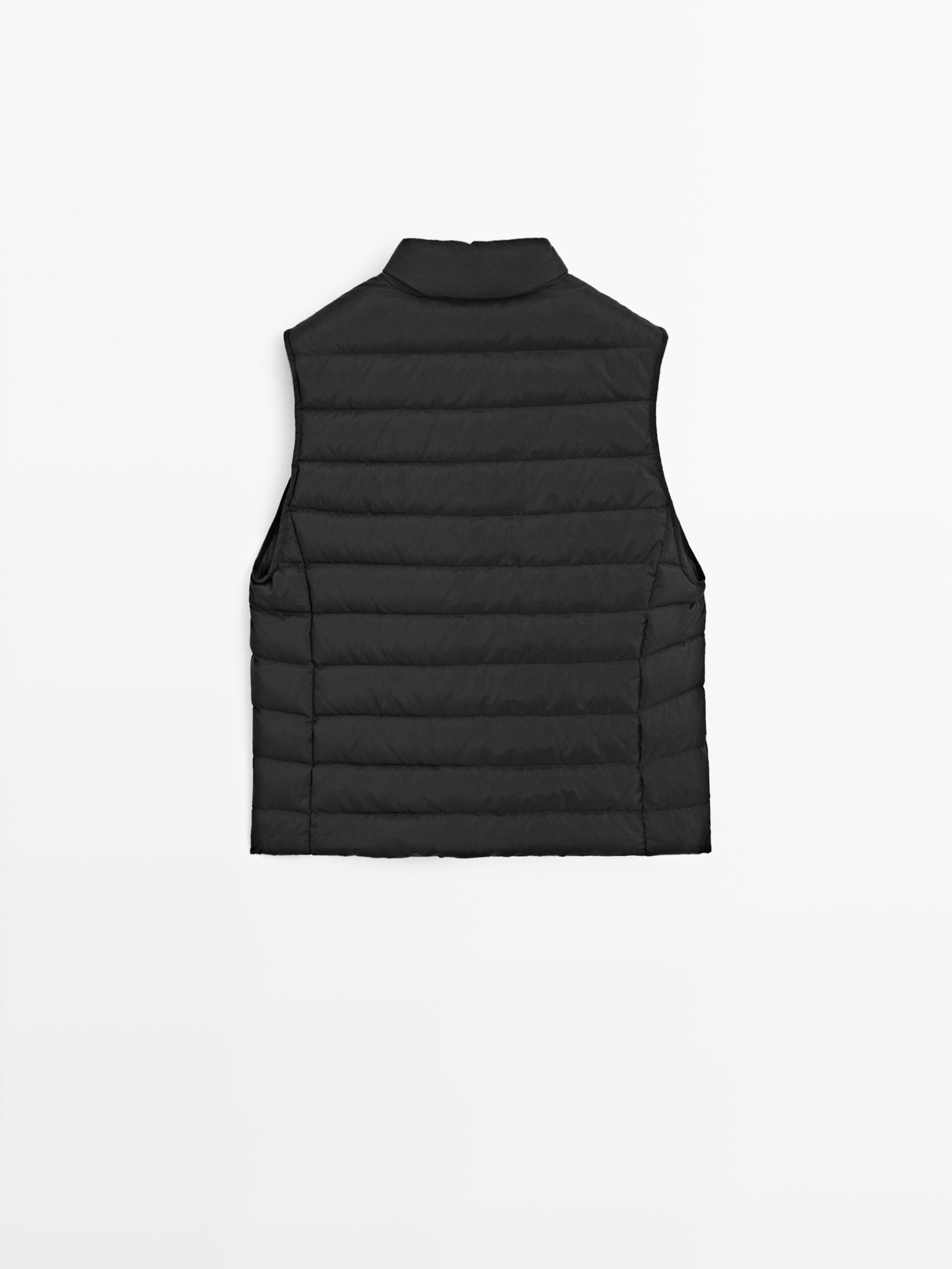 Quilted puffer gilet — BLACK