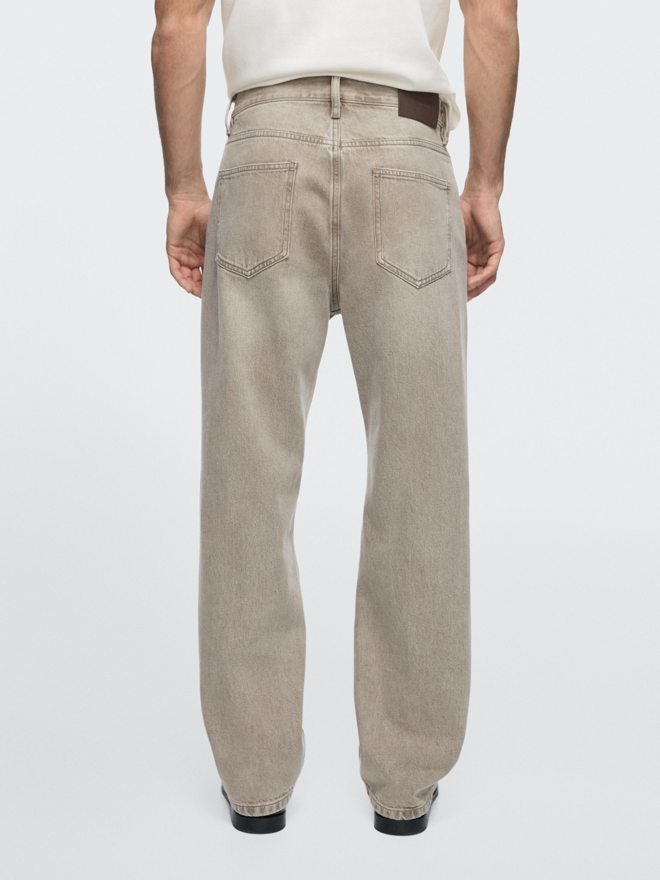 Straight-leg jeans — Greyish green