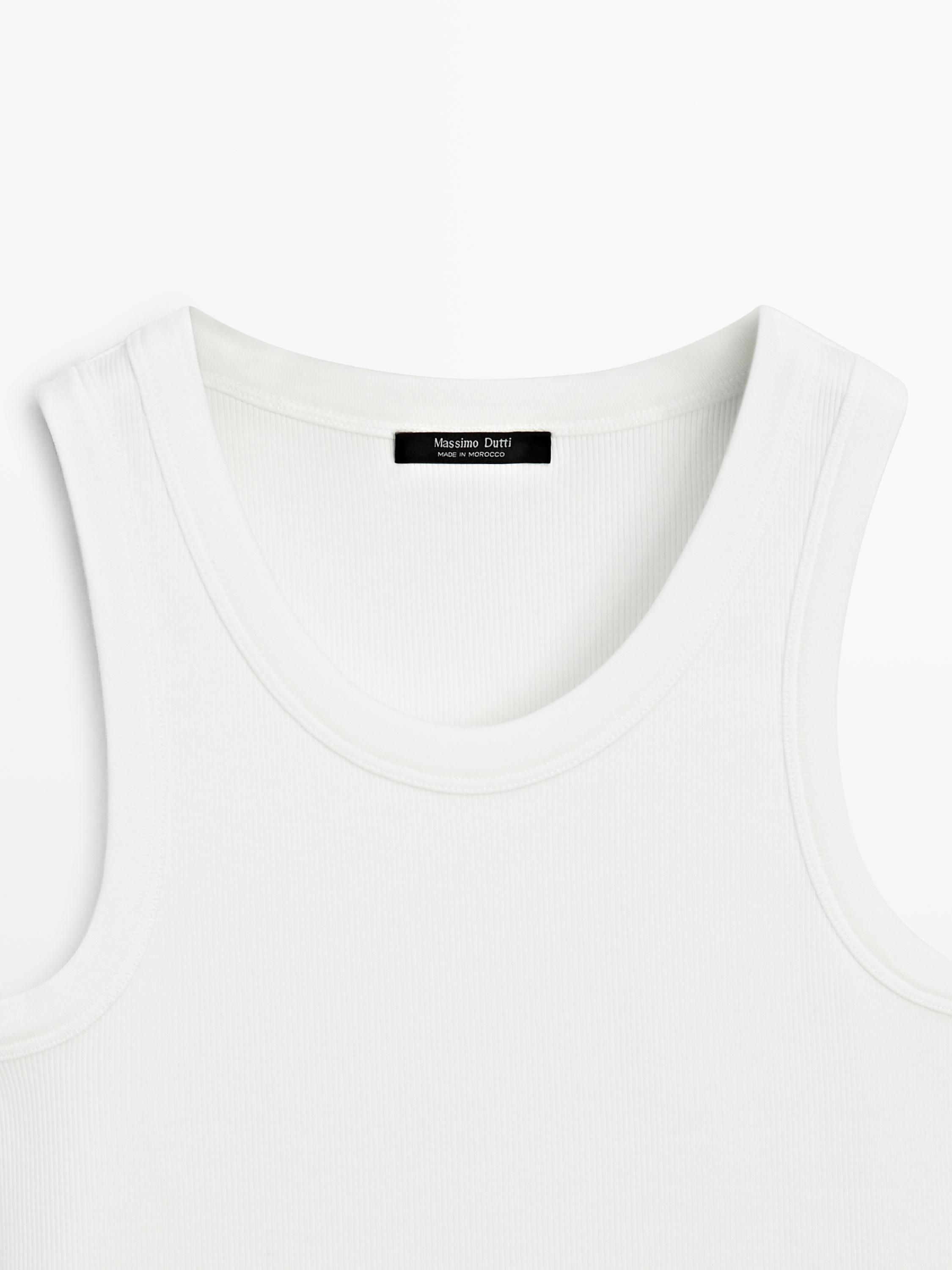 Halter pamuk karışımlı t-shirt