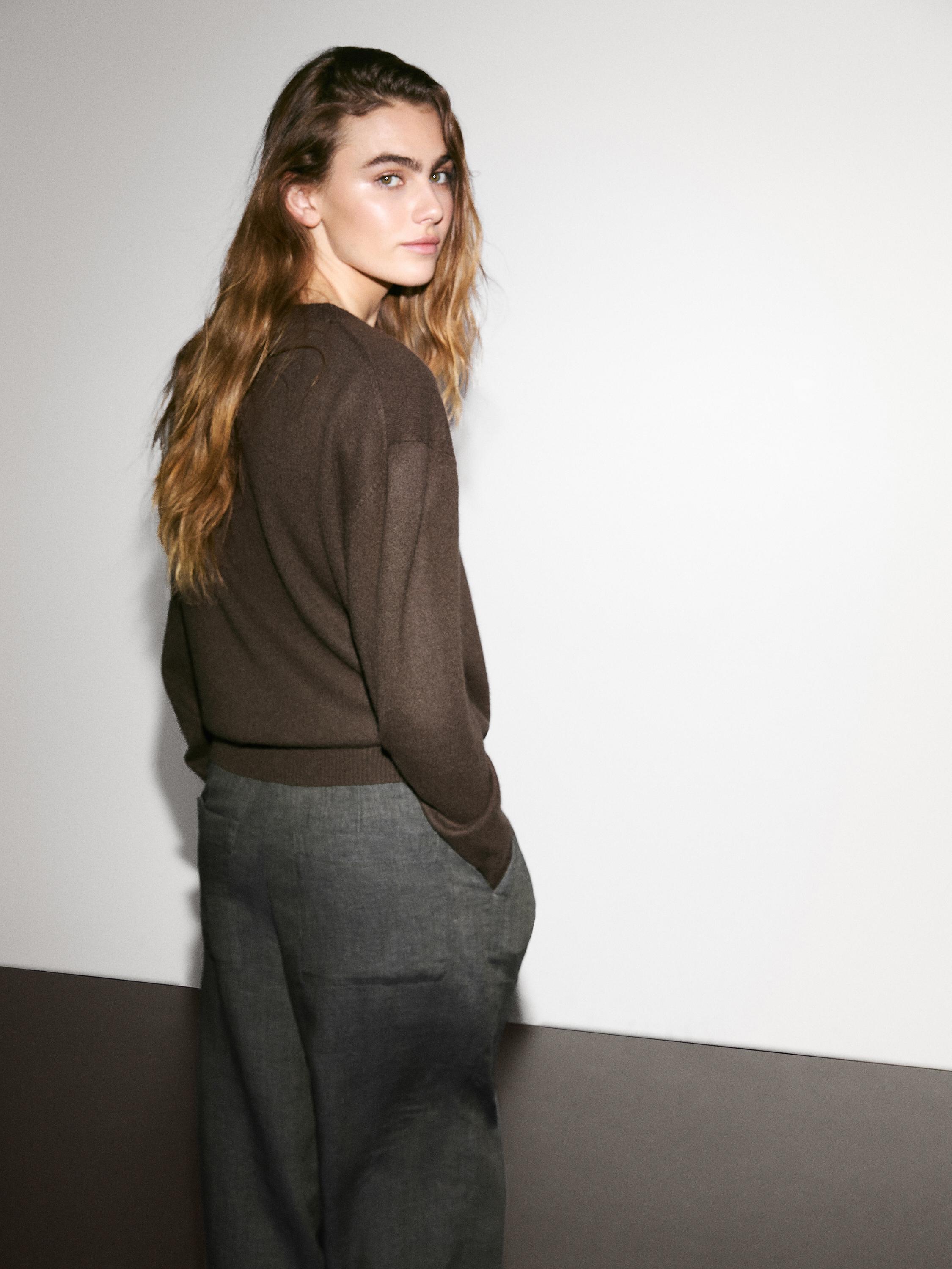Jersey cuello redondo 100% cashmere