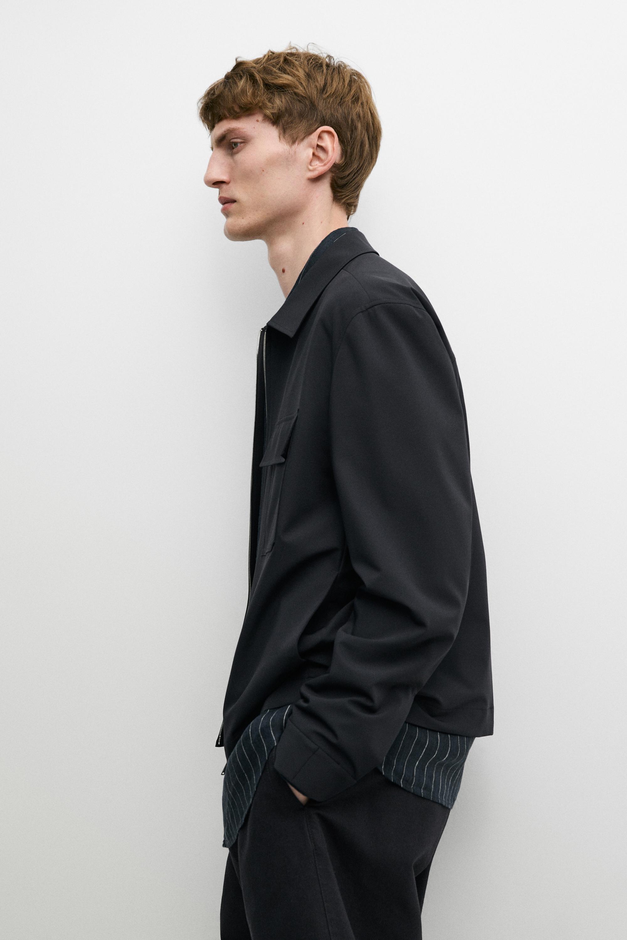 Technical jacket with pocket detail — NAVY BLUE