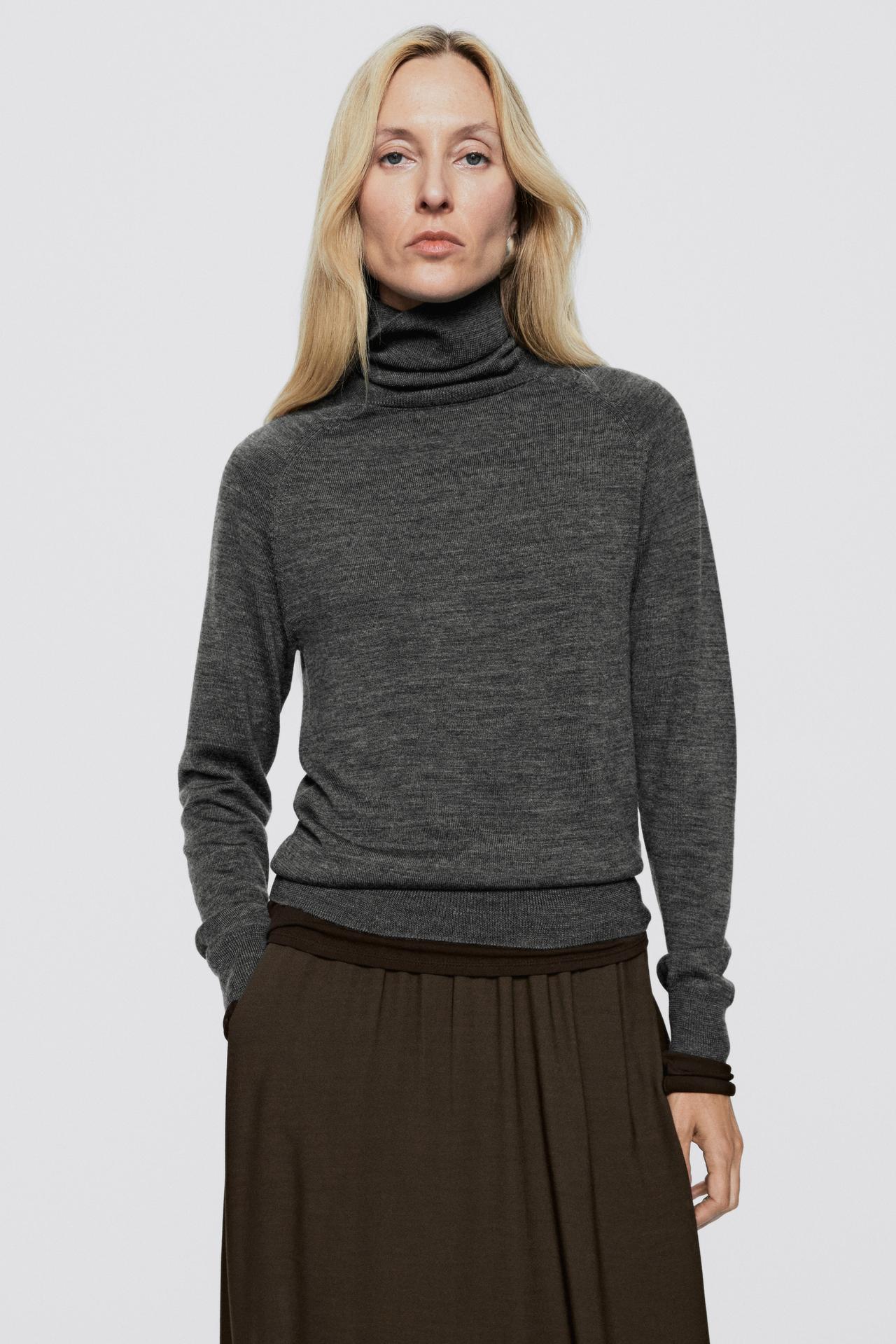 100% wool button-detail knit sweater - LIMITED EDITION — MEDIUM GREY