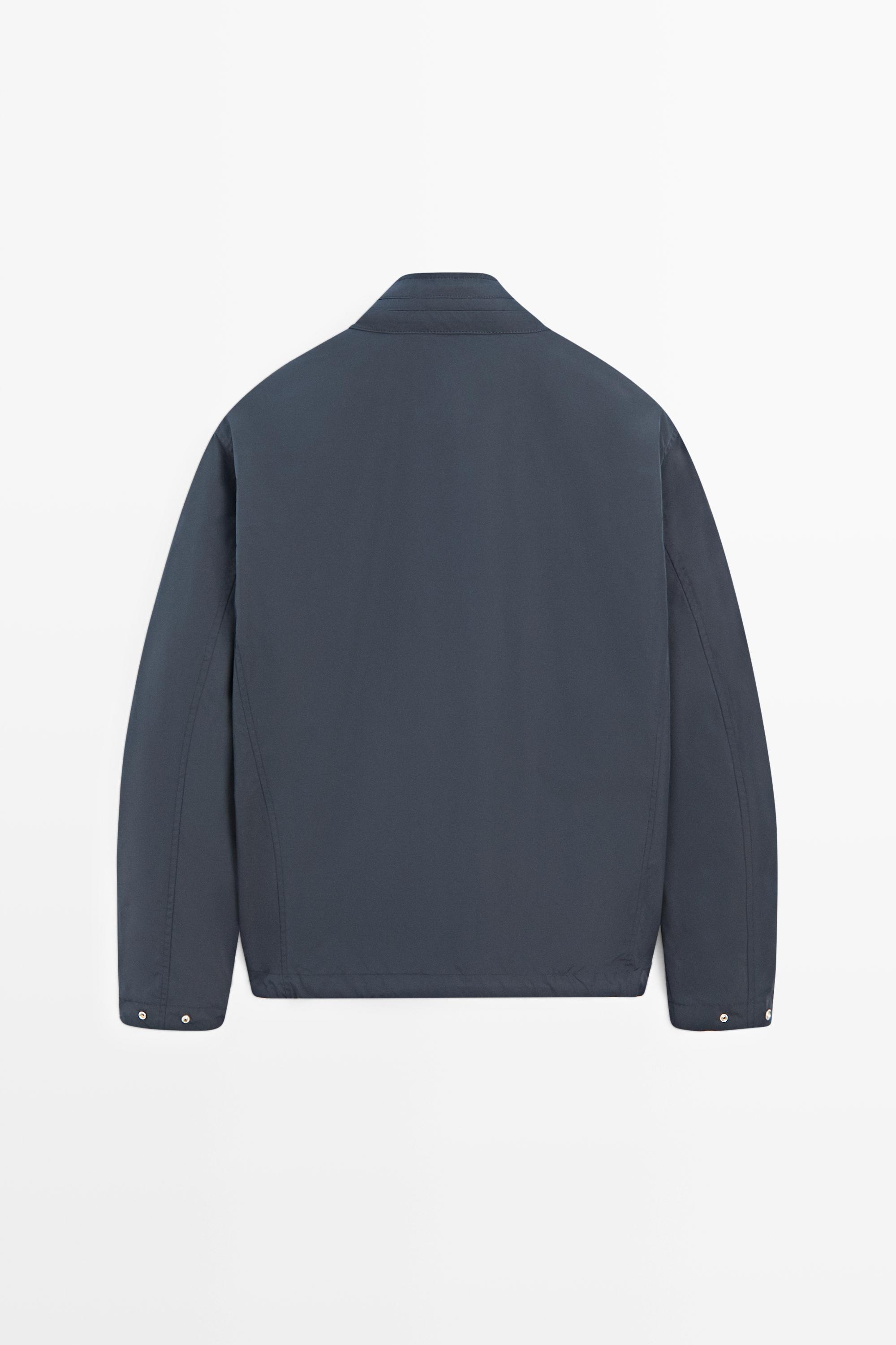 Technical fabric jacket with pocket details — BLUE