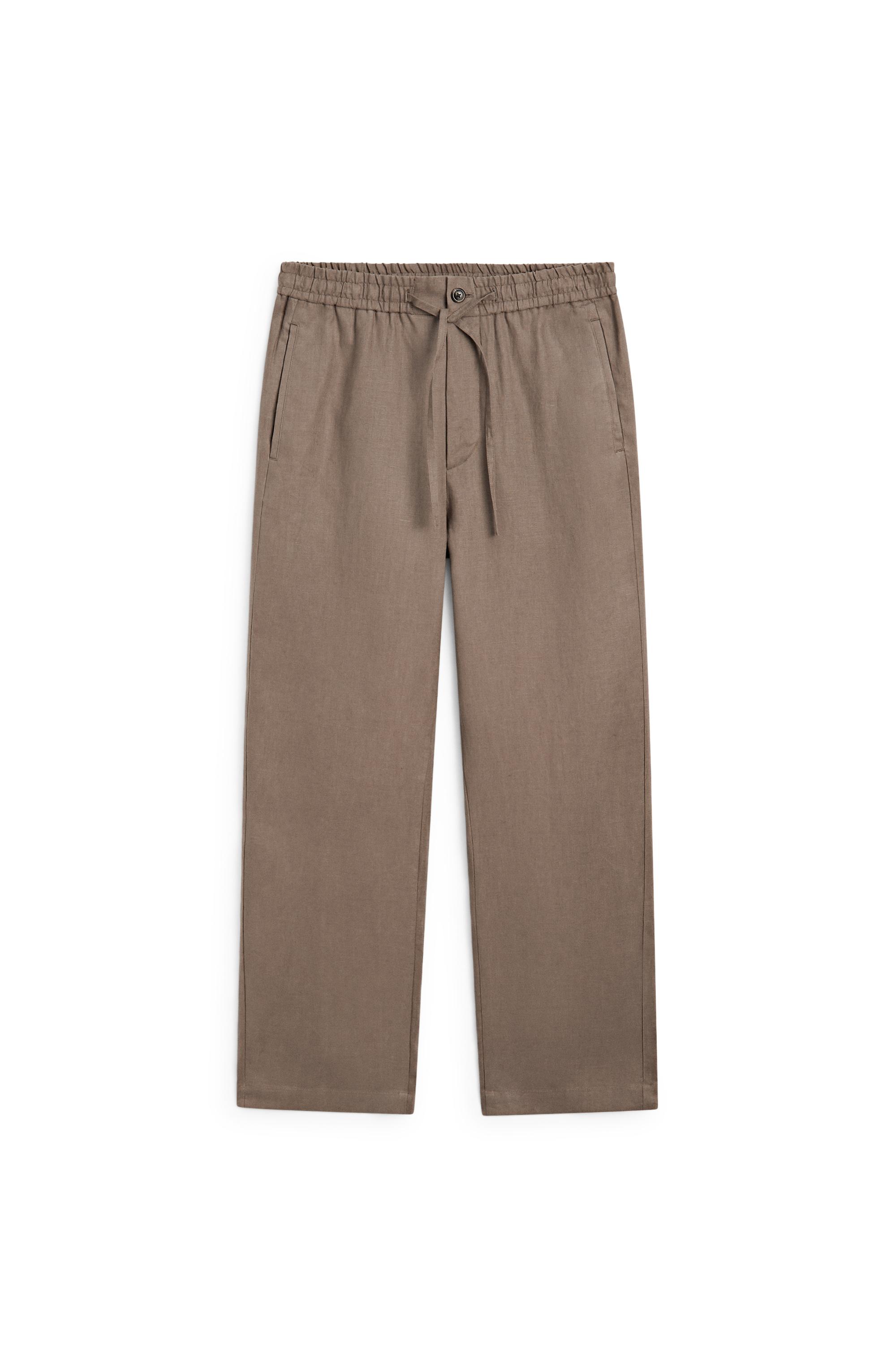 100% linen relaxed fit pants — MINK
