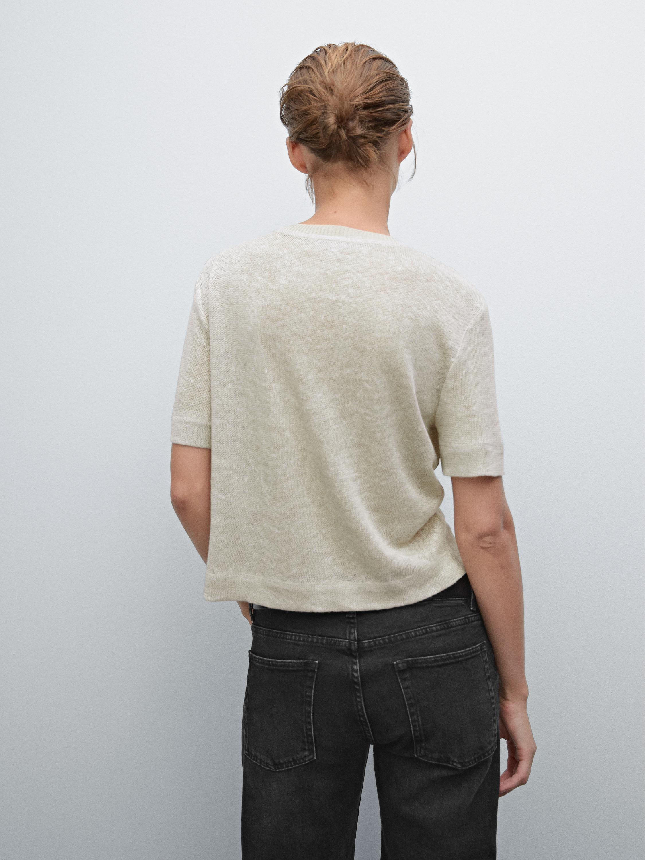 Cutwork linen T-shirt