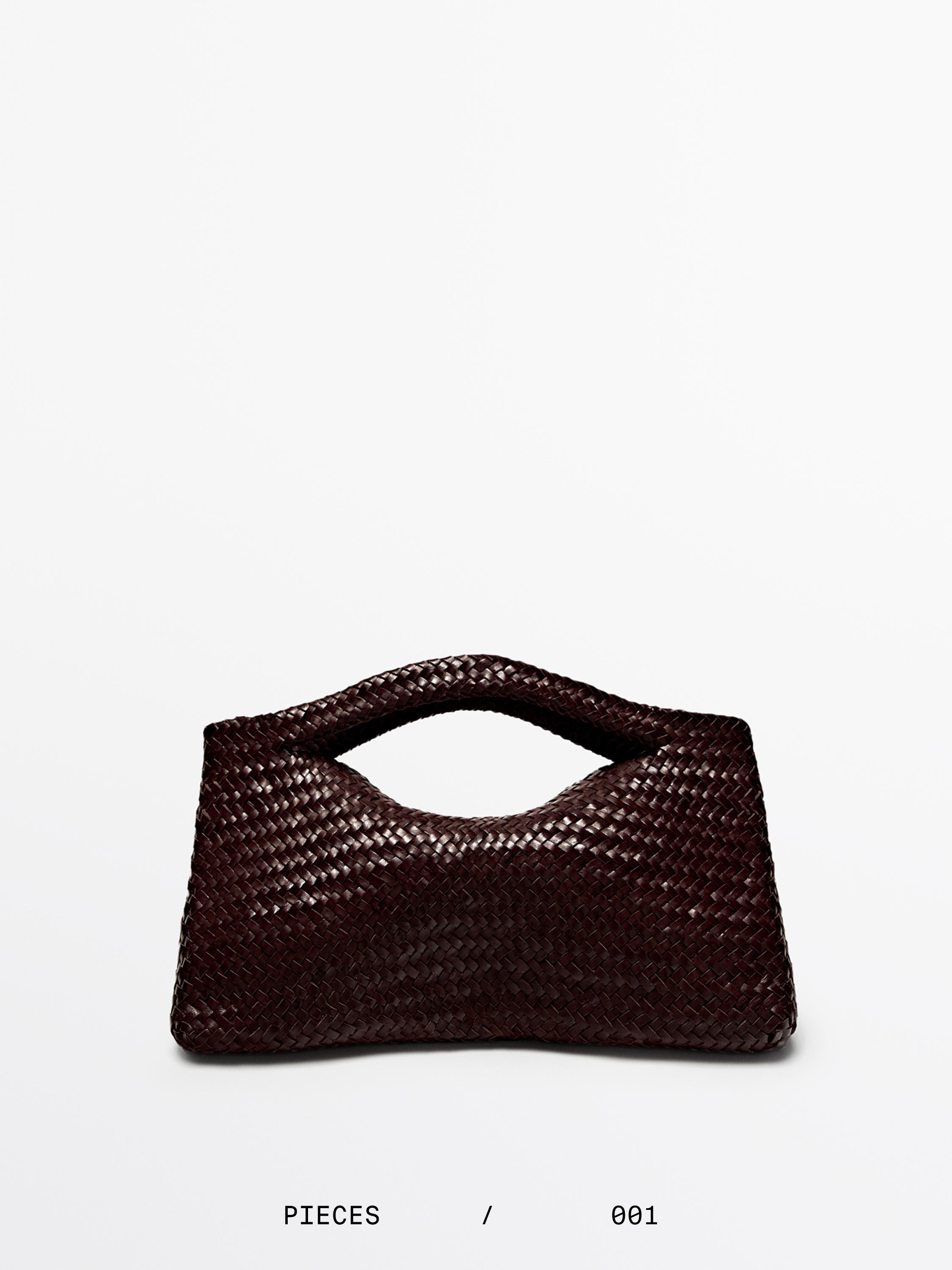 Bolso medio piel napa trenzado