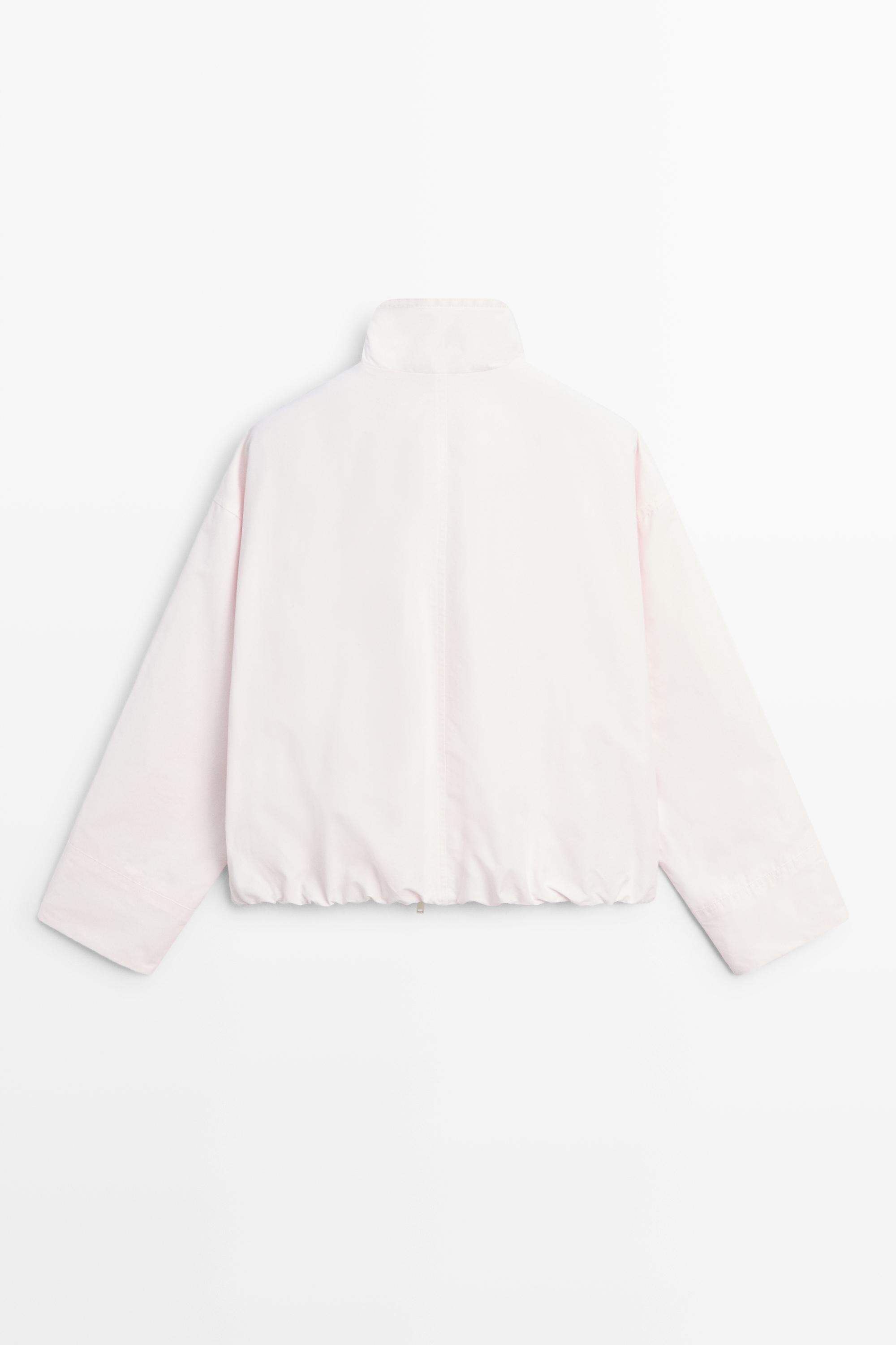 High-neck bomber jacket — ROSE PINK (alternate view)