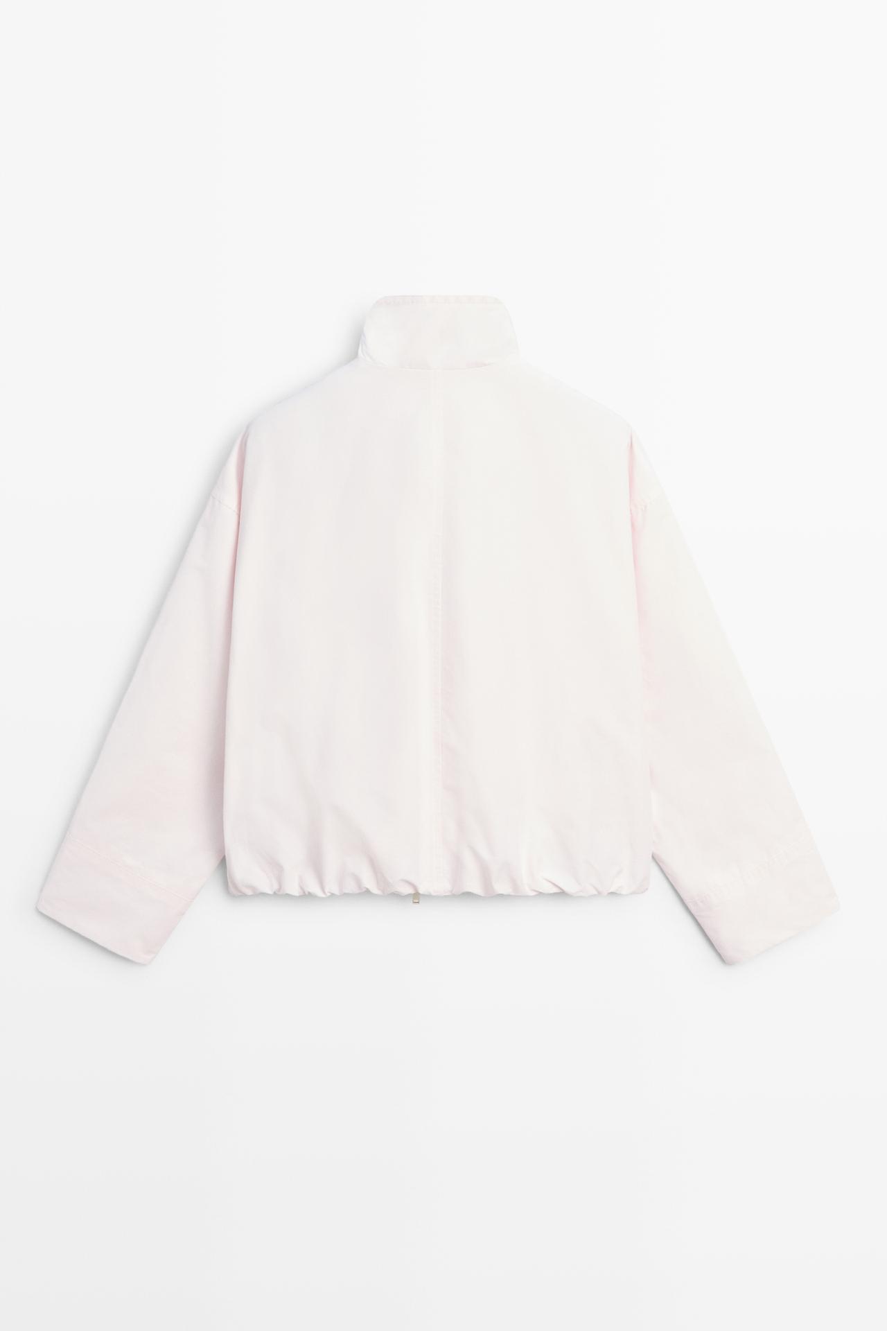 High-neck bomber jacket — ROSE PINK