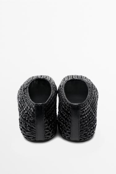 Braided sheepskin ballet flats — BLACK 4