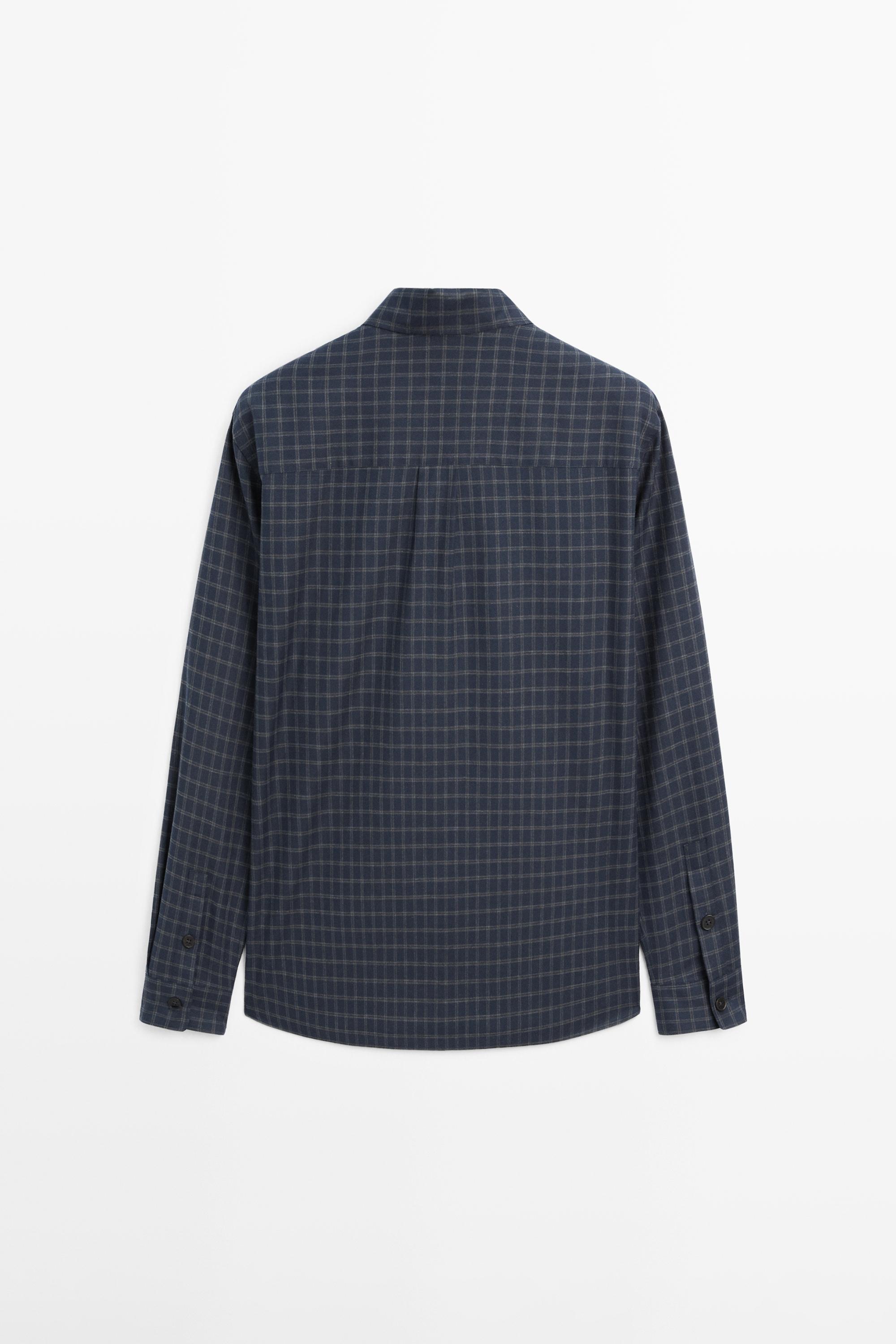 Relaxed fit check shirt — NAVY BLUE