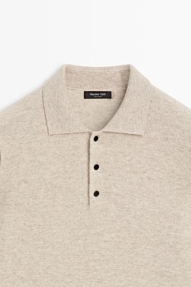 Wool blend polo sweater — SAND BROWN 9