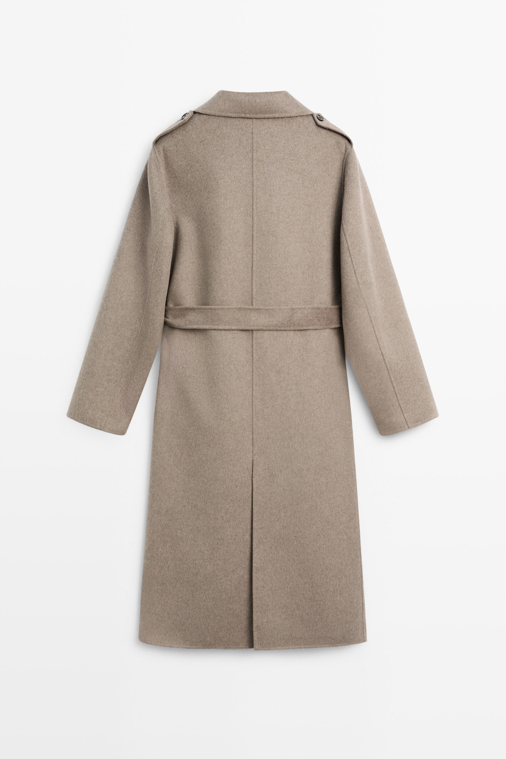 Long wool blend trench coat — GREY