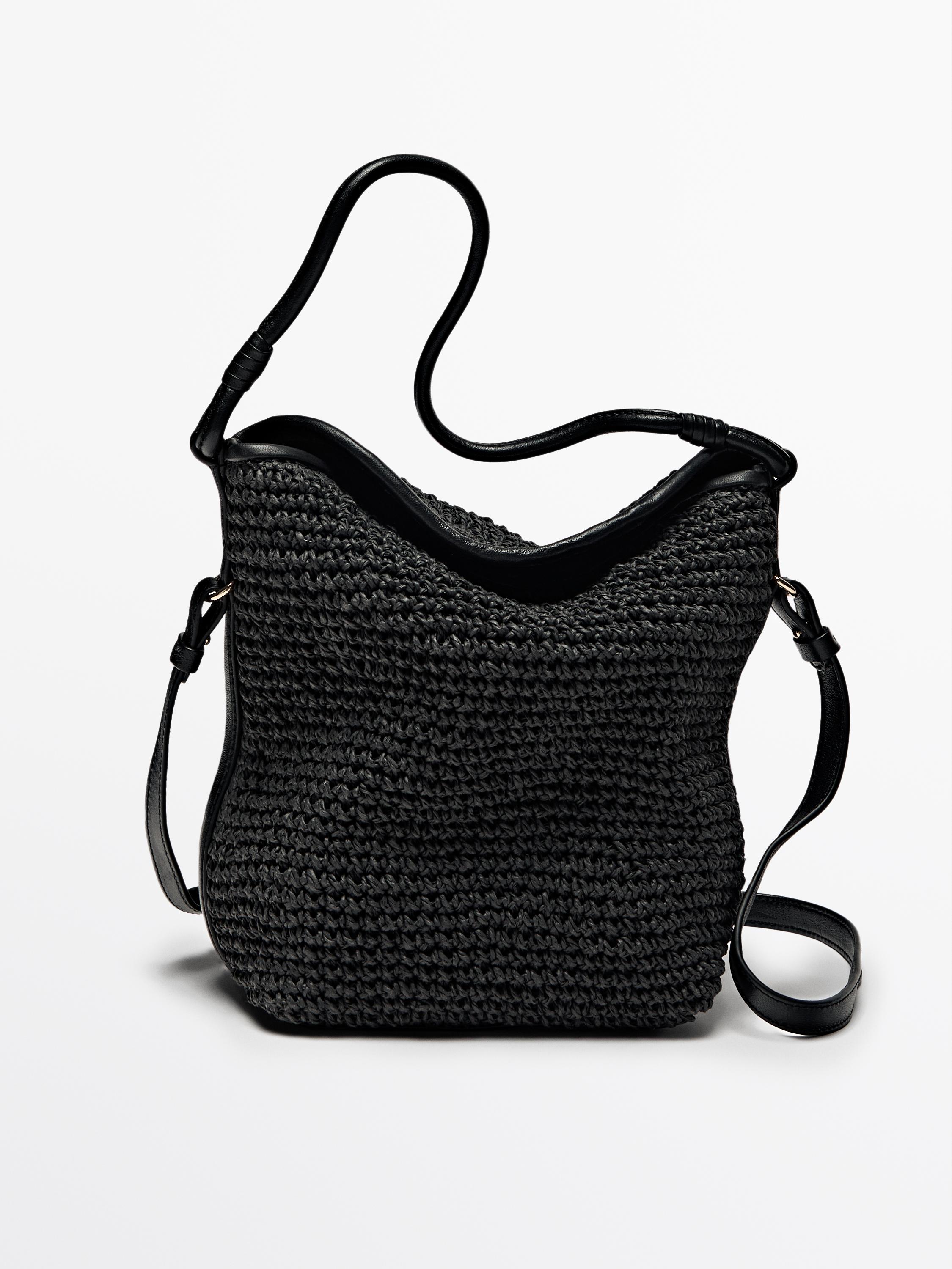 Braided paper bucket bag