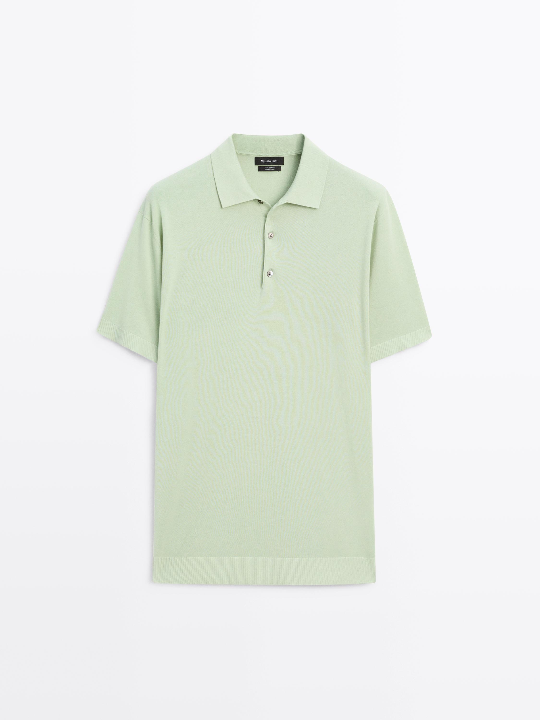 Short sleeve knit polo shirt