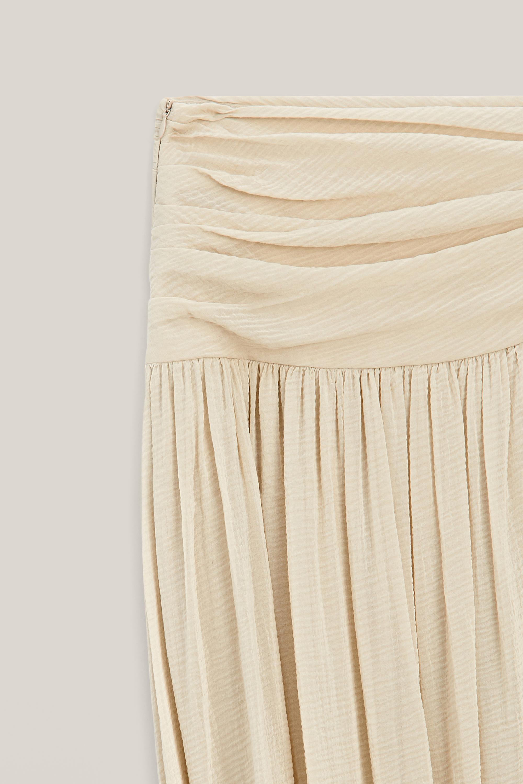 Midi skirt with sash belt detail - LIMITED EDITION — CREAM