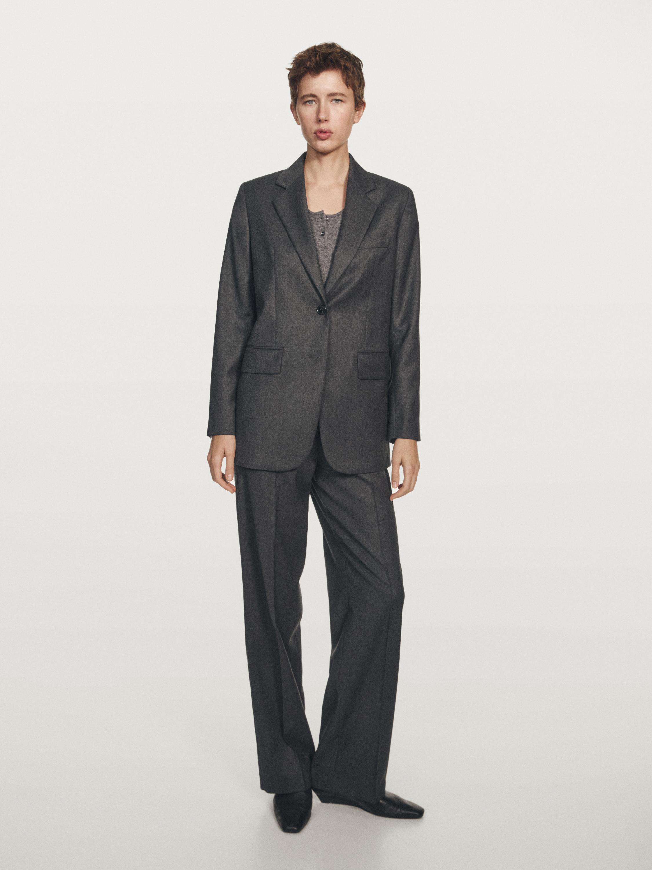 100% wool flannel suit blazer