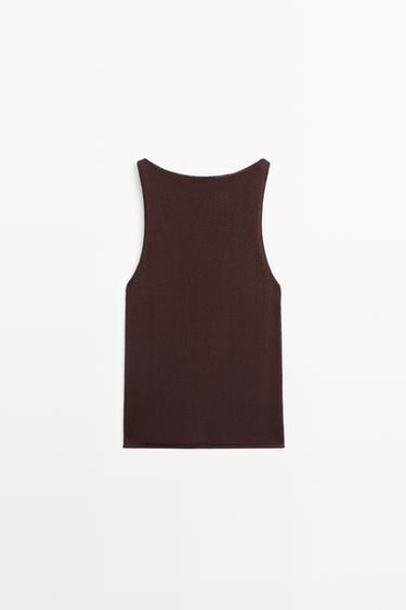 Fine-knit halter top — Chocolate 6